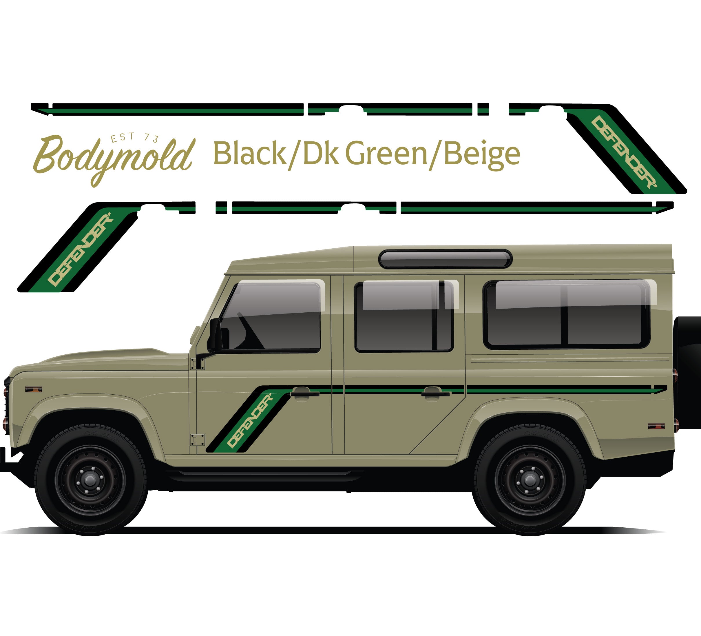 Premium Vinyl Stripe Kit - For Land Rover Defender 110