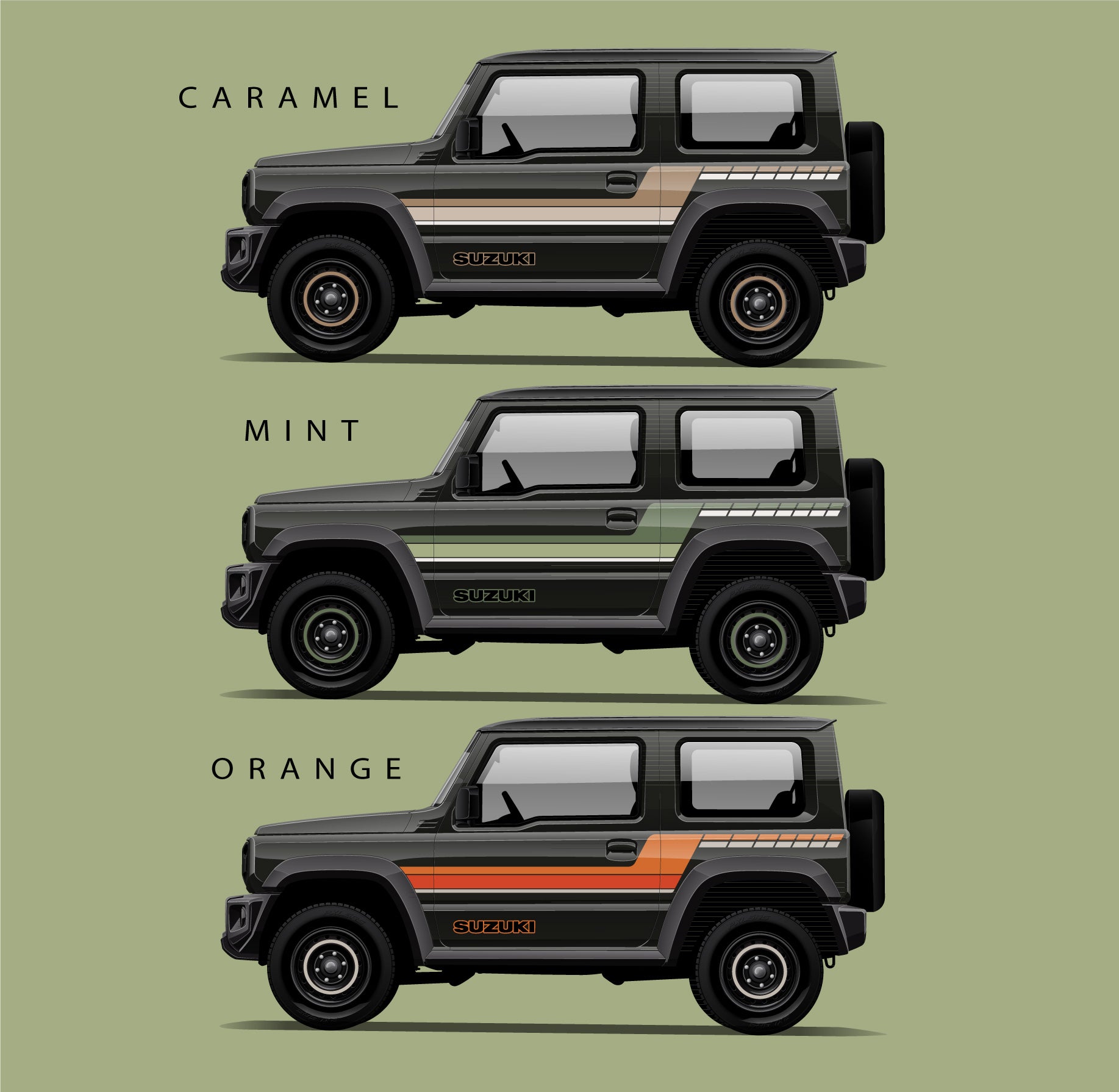 Adventure Vinyl Stripe Kit - For Suzuki Jimny