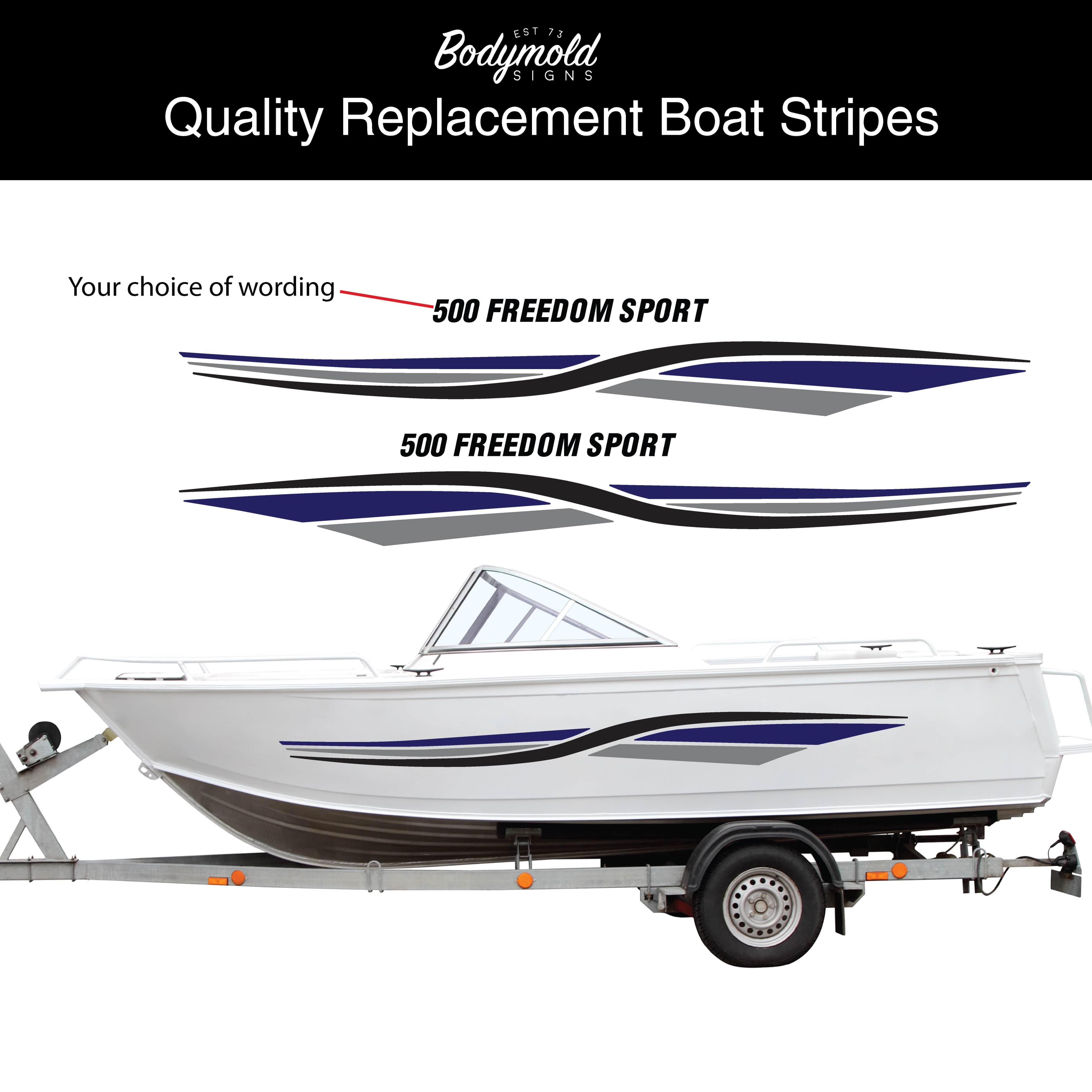 Freedom Sport Boat Stripes | Custom Vinyl Decal Kit