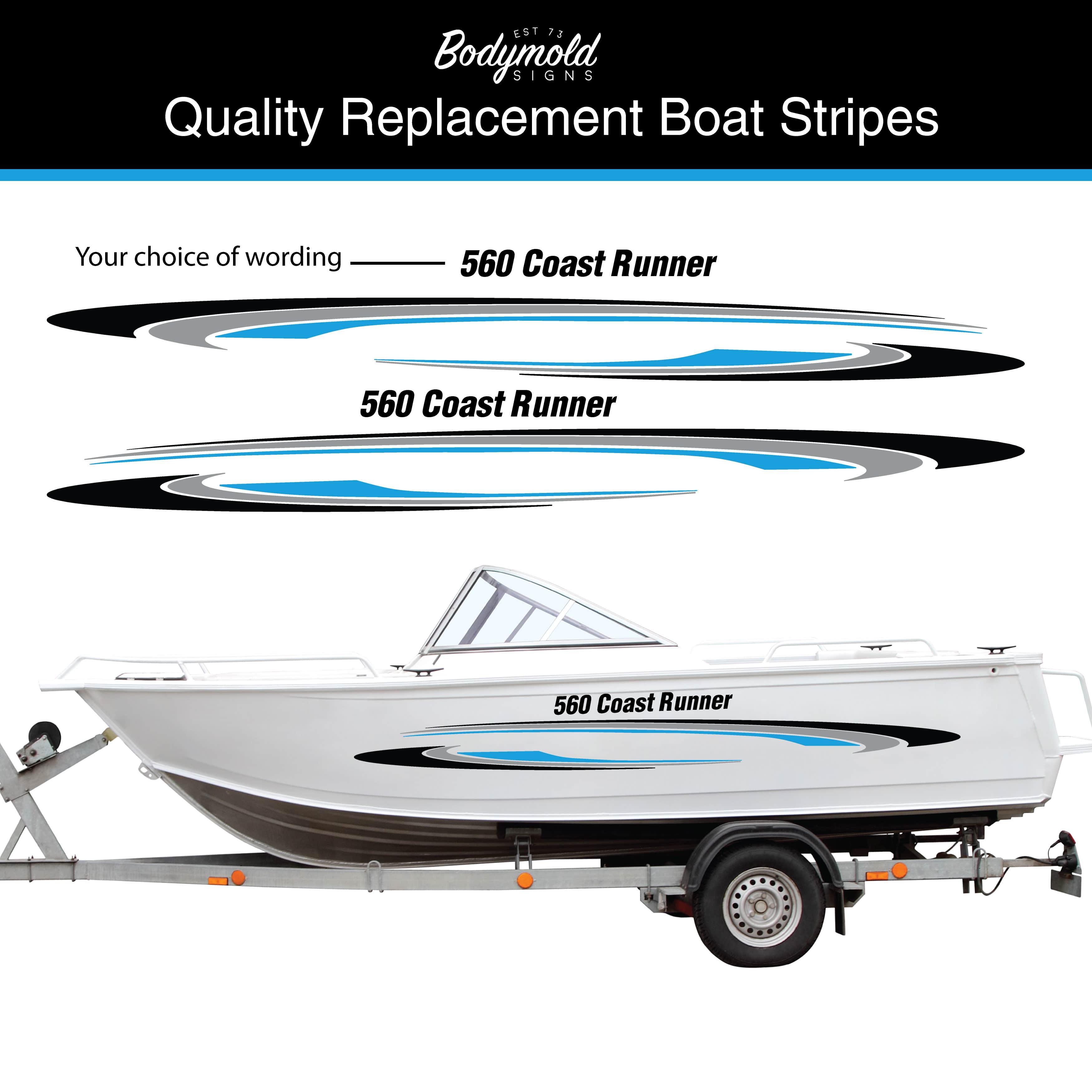 Double Barrel Boat Stripes | Custom Marine Vinyl Decals