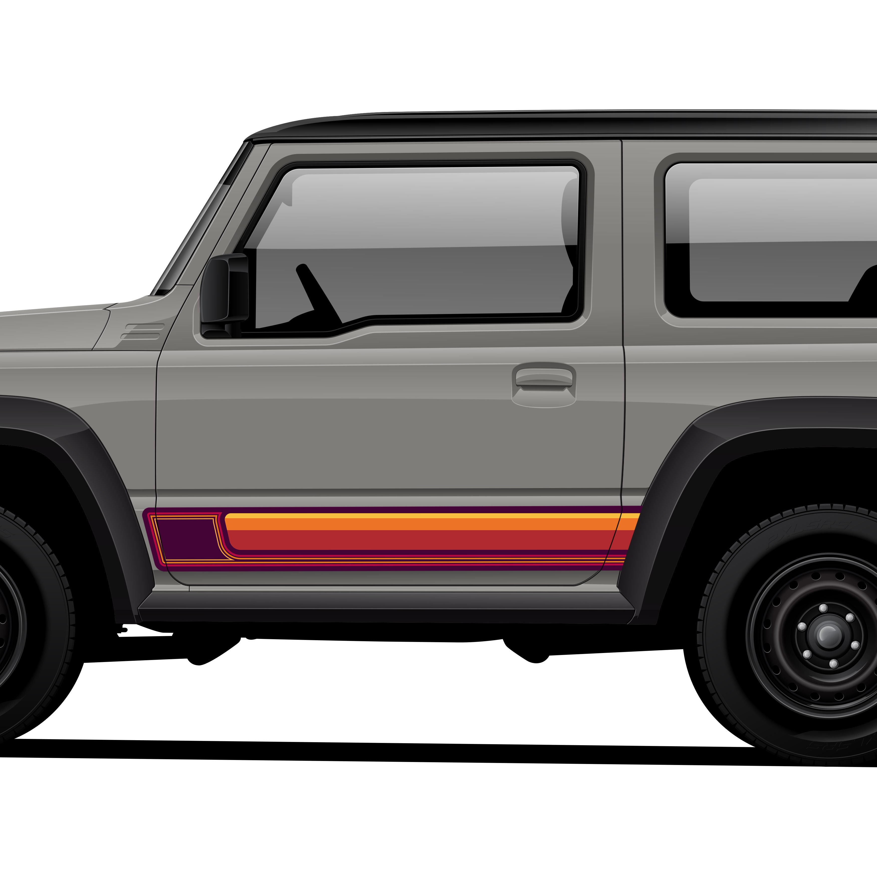 Sunset Sill Stripes for Jimny 3 door and XL (with or without the Jimny