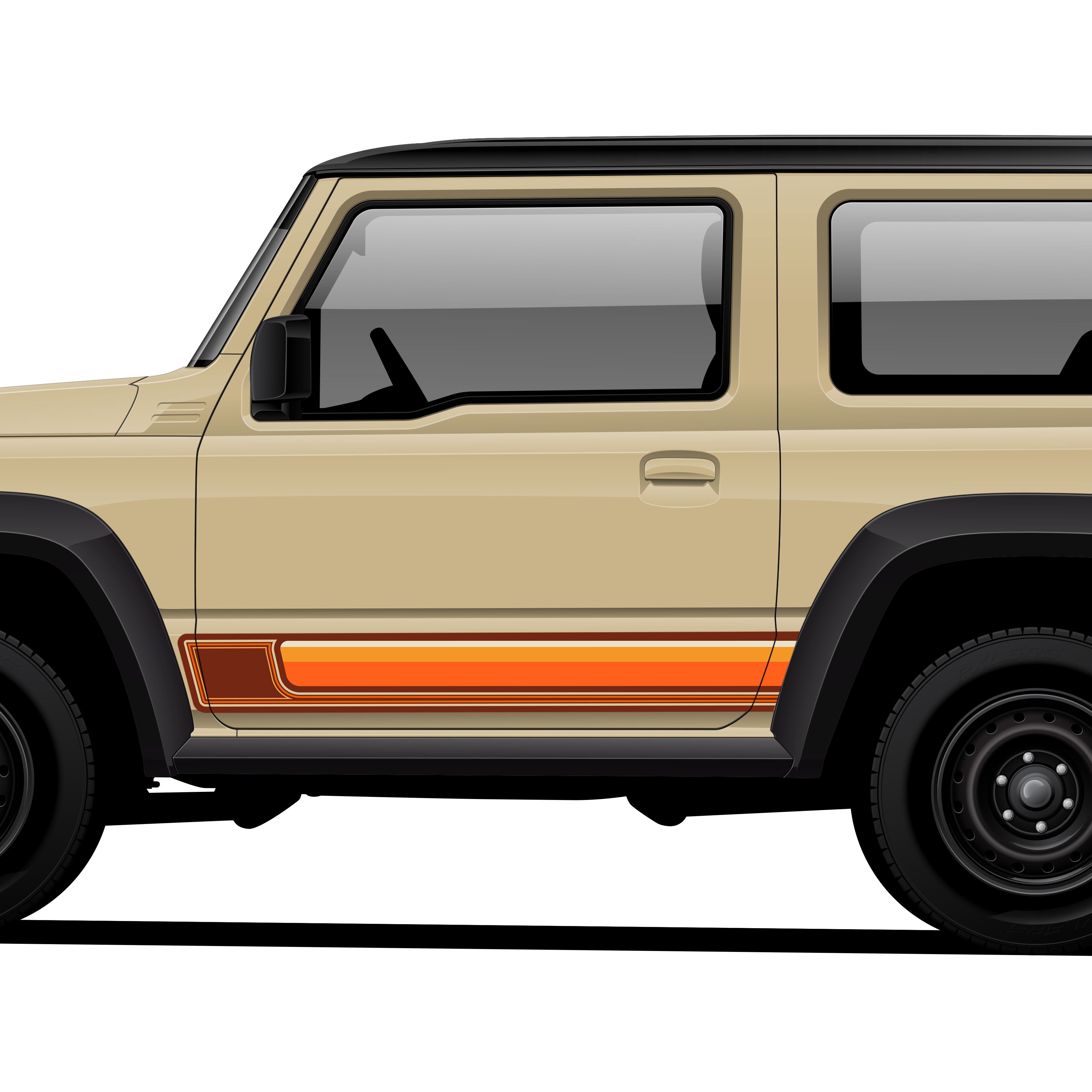 Sunset Sill Stripes for Jimny 3 door and XL (with or without the Jimny