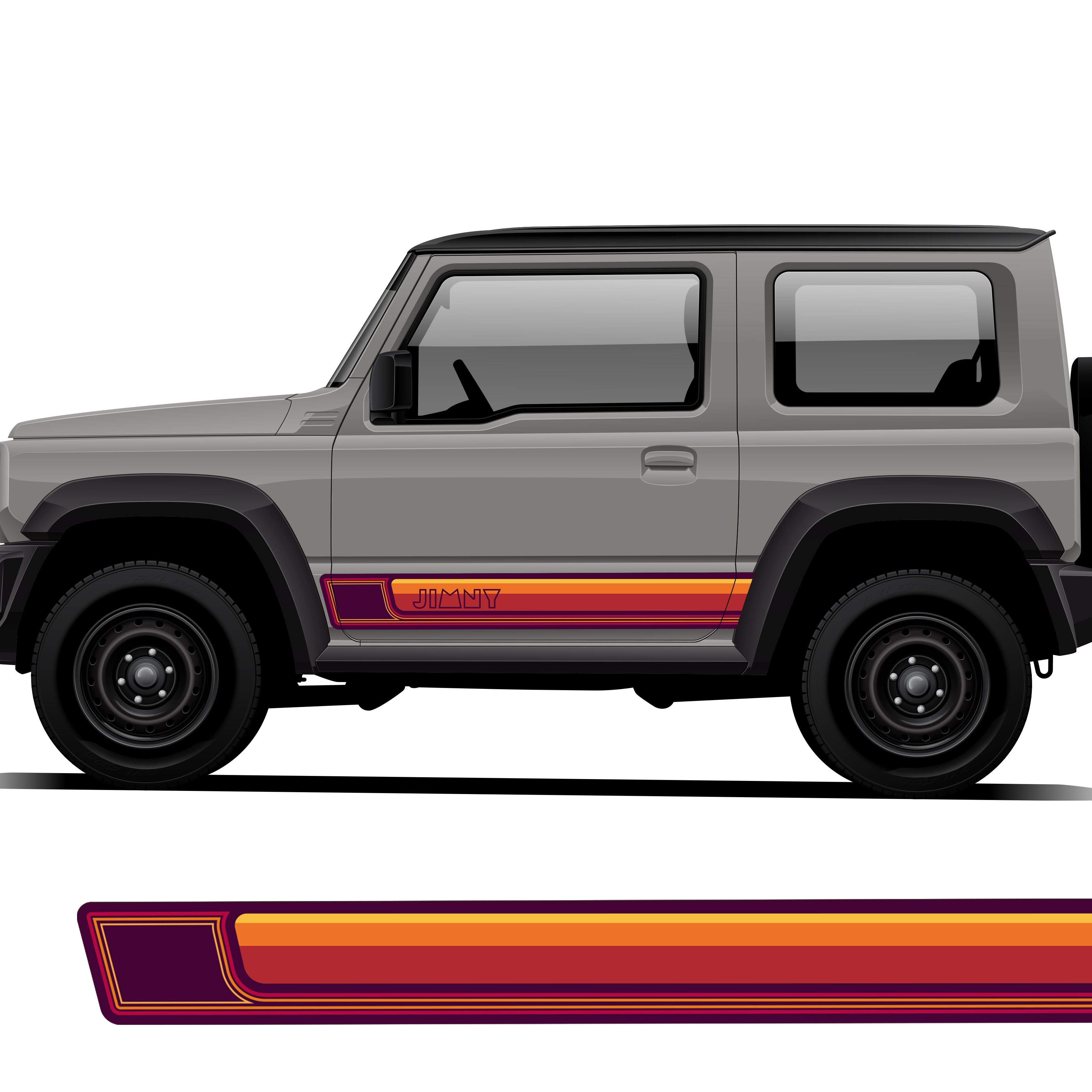 Sunset Sill Stripes for Jimny 3 door and XL (with or without the Jimny