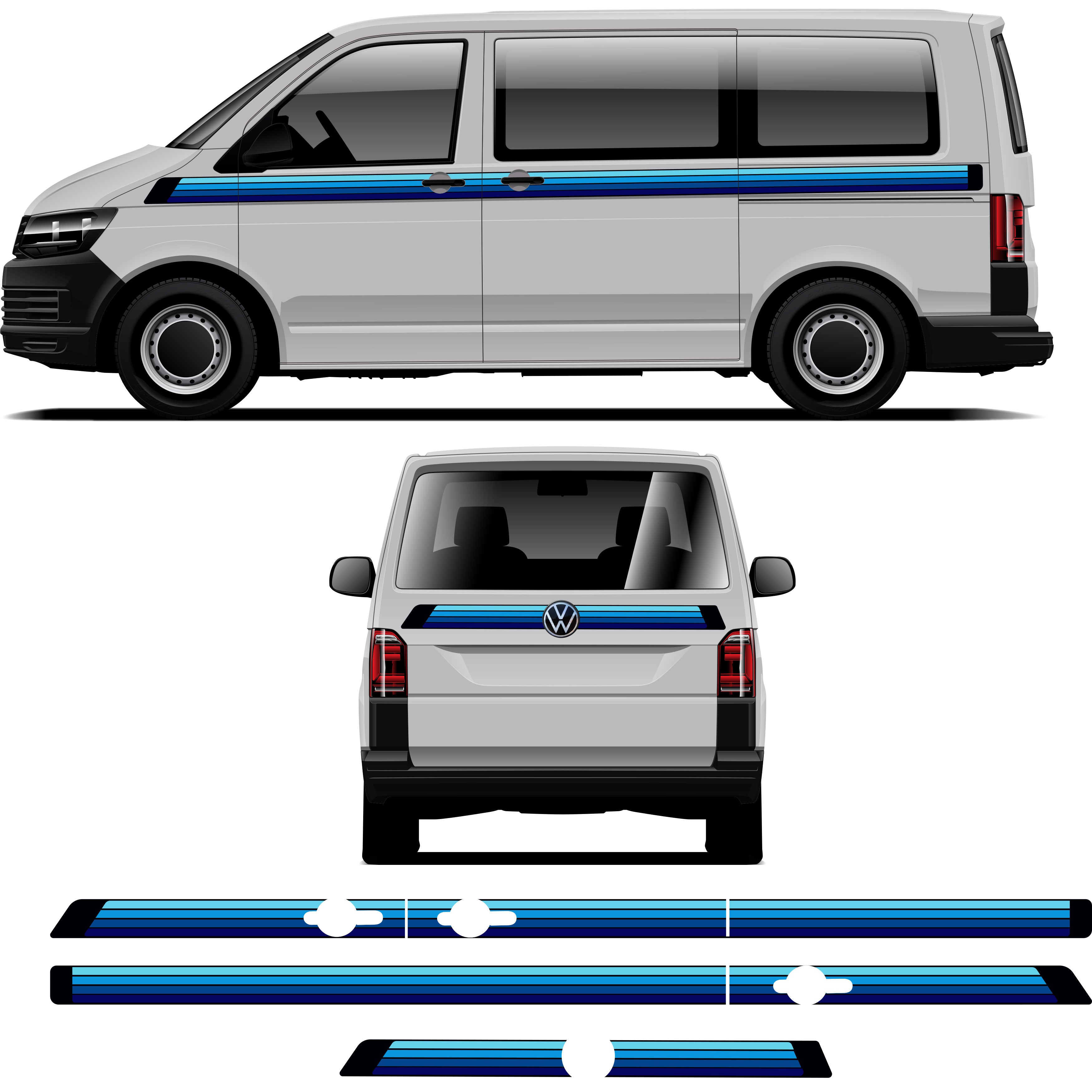 Explorer Stripe Kit Vinyl Decals for Volkswagen Transporter