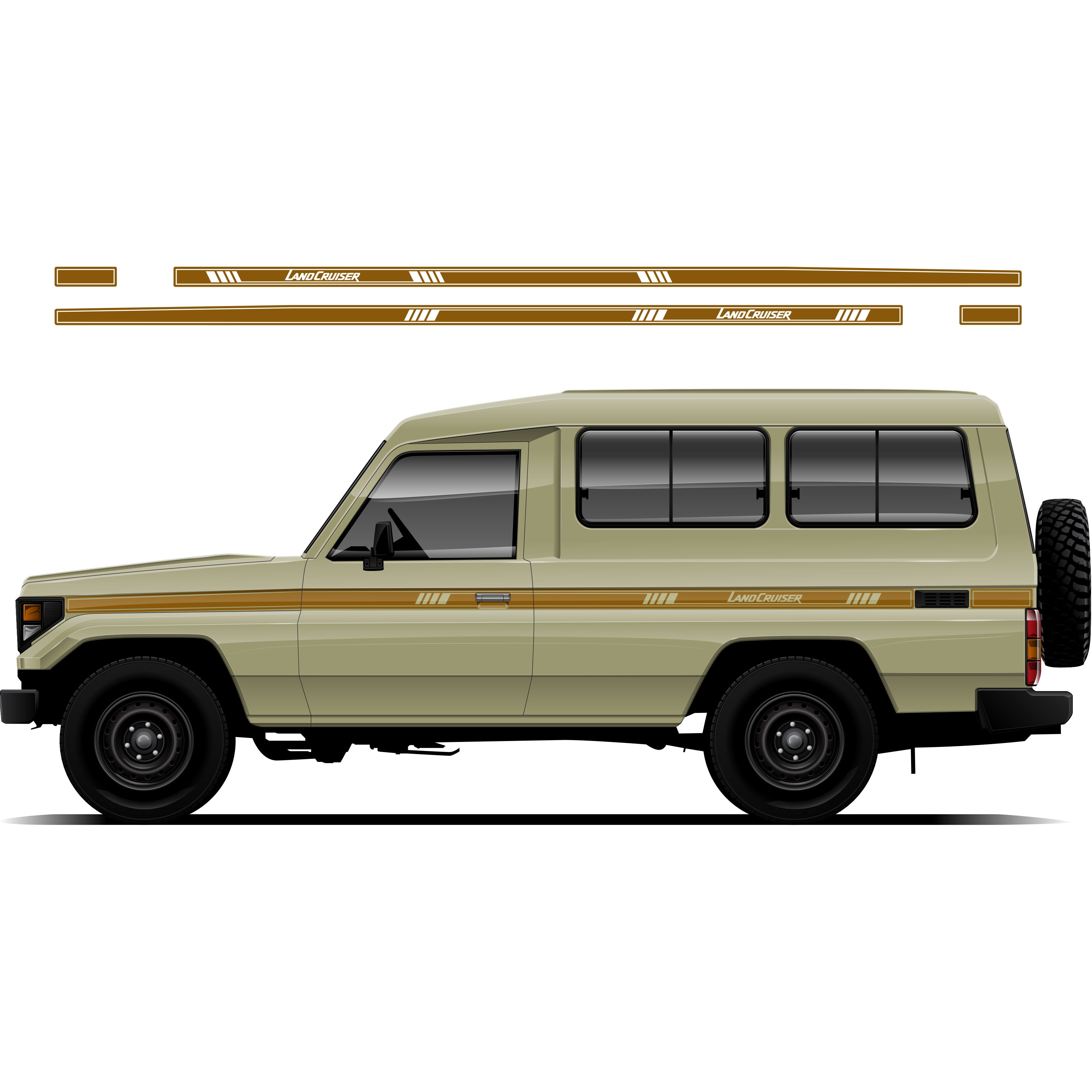 Outback Stripes for Toyota LandCruiser | Retro Vinyl Decal Kit
