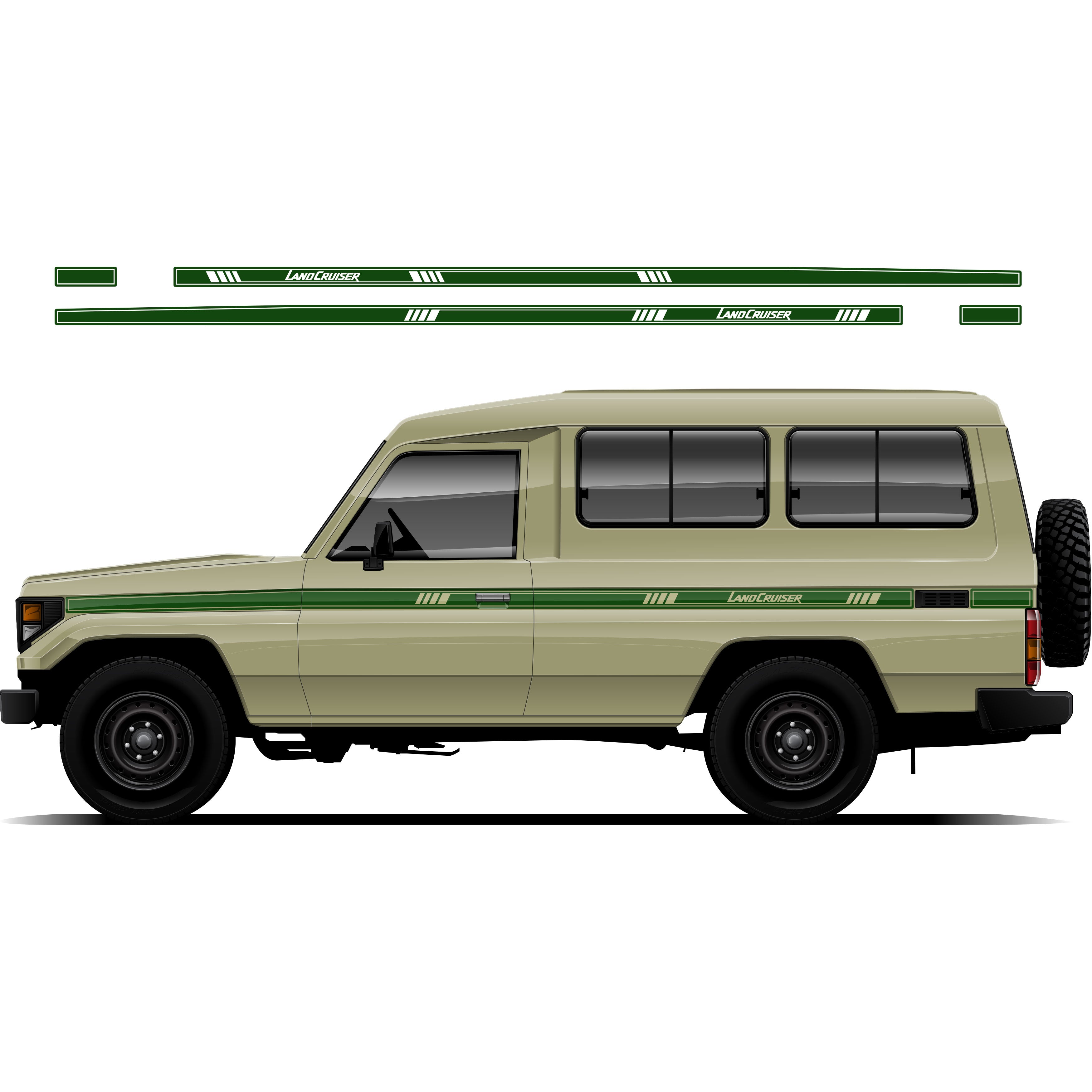 Outback Stripes for Toyota LandCruiser | Retro Vinyl Decal Kit