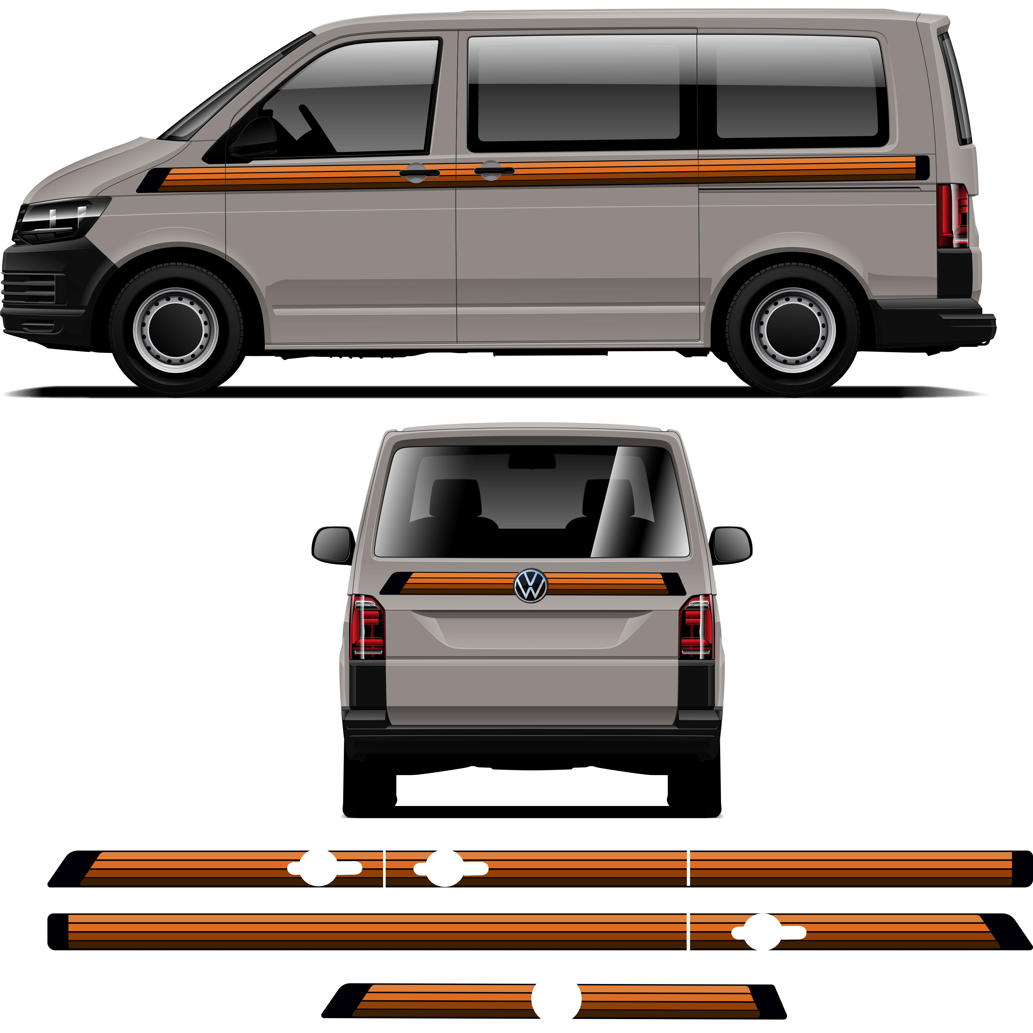Classic Retro California Van Stripe Kit | Vintage Vinyl Decals for Vans & Campers