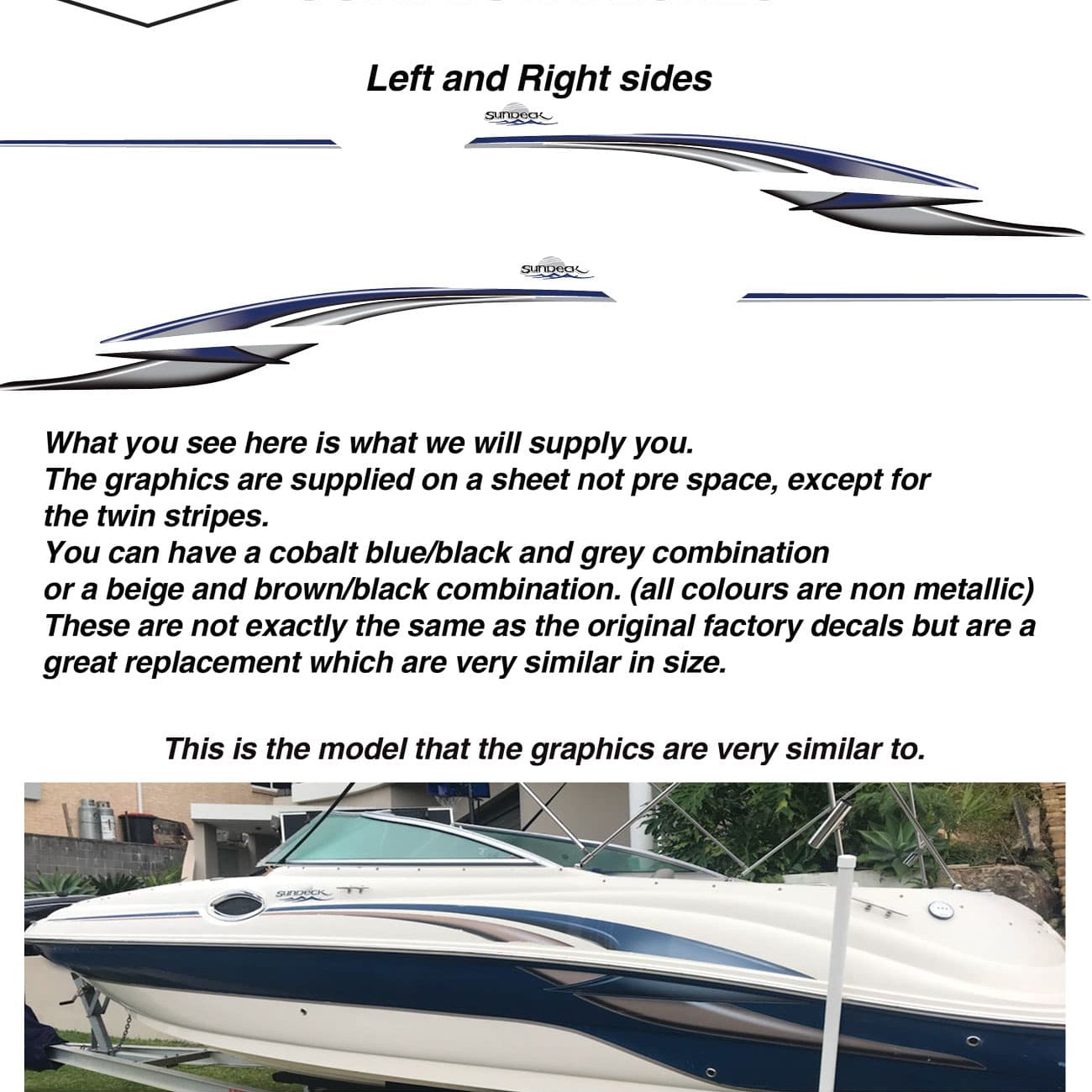 SeaRay 240 Sundeck Graphic Kit – Premium Reproduction Decals