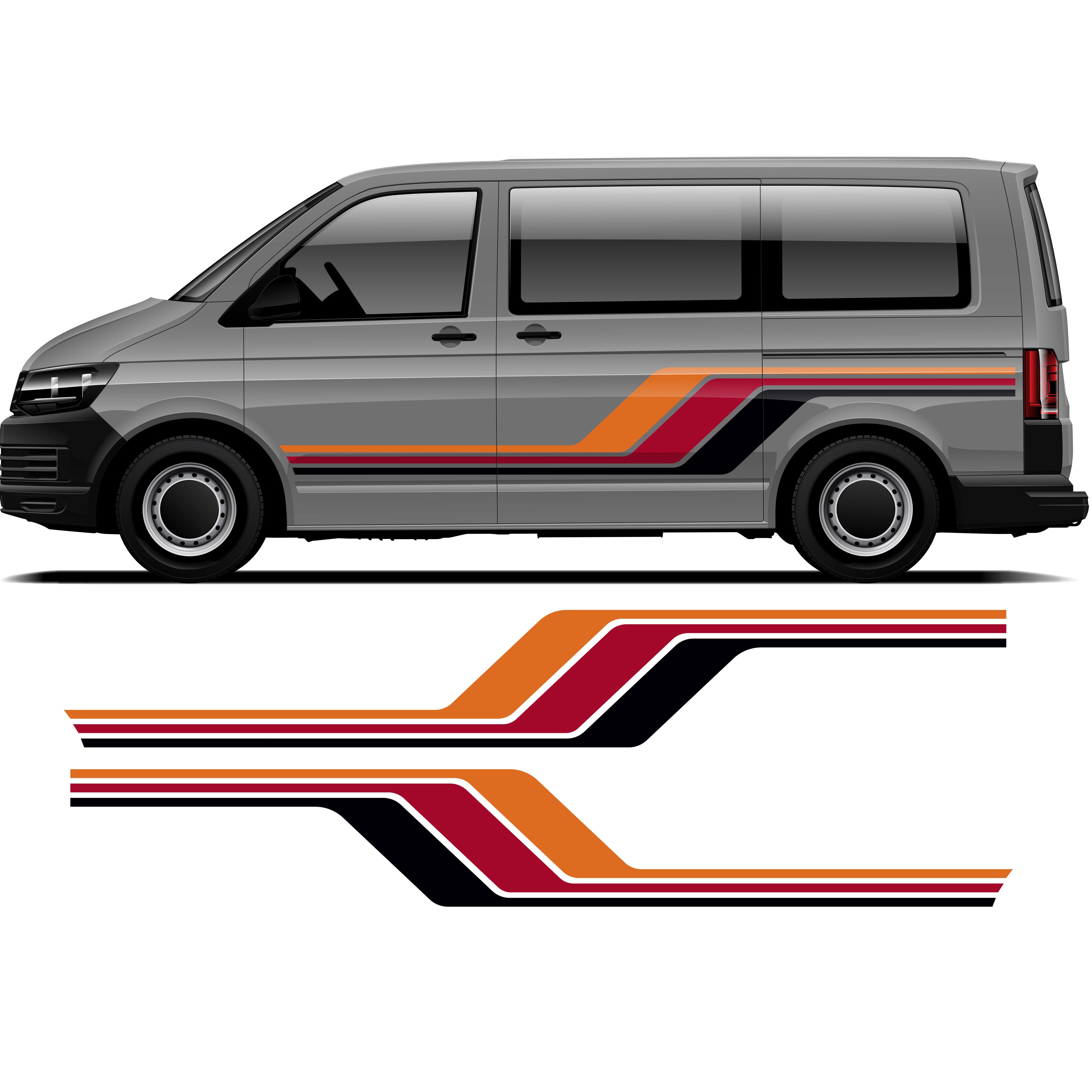 Classic Retro California Van Stripe Kit | Vintage Vinyl Decals for Vans & Campers