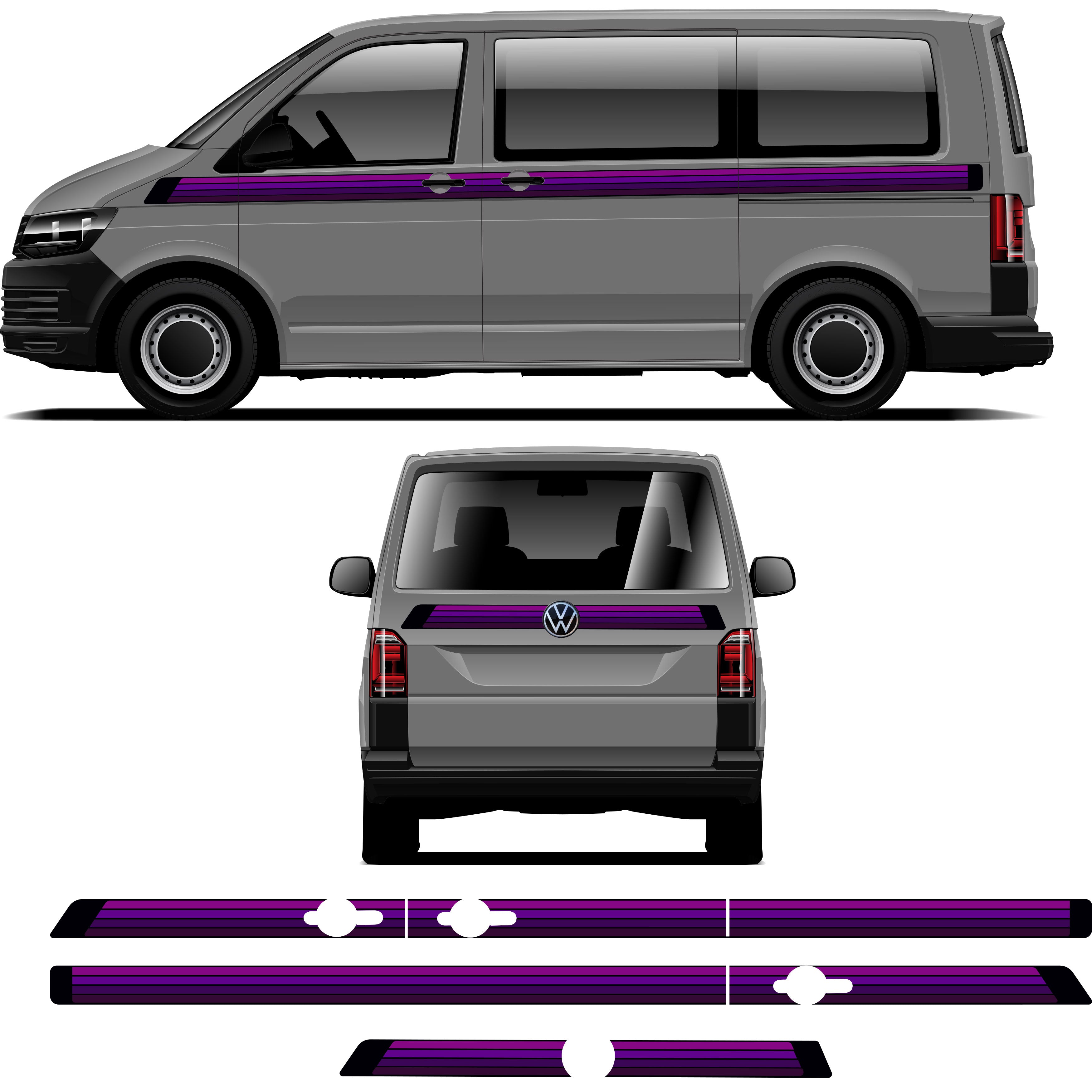 Classic Retro California Van Stripe Kit | Vintage Vinyl Decals for Vans & Campers