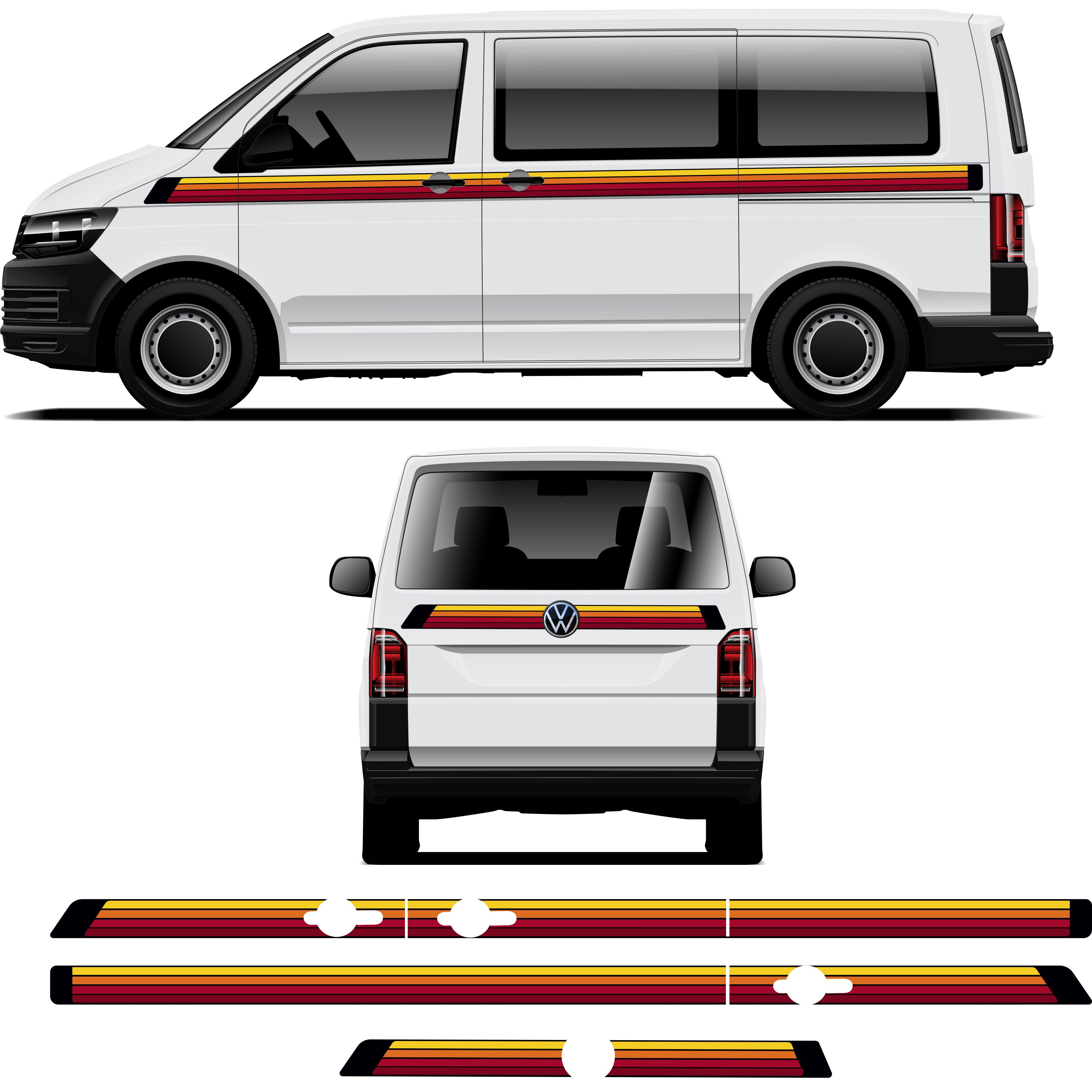 Classic Retro California Van Stripe Kit | Vintage Vinyl Decals for Vans & Campers