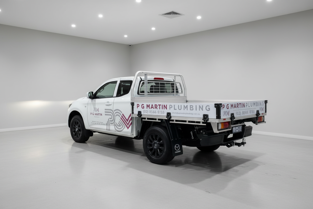 Keeping a Fleet Looking Like a Fleet: Custom Tray Signage for PG Martin Plumbing's New Mazda BT-50