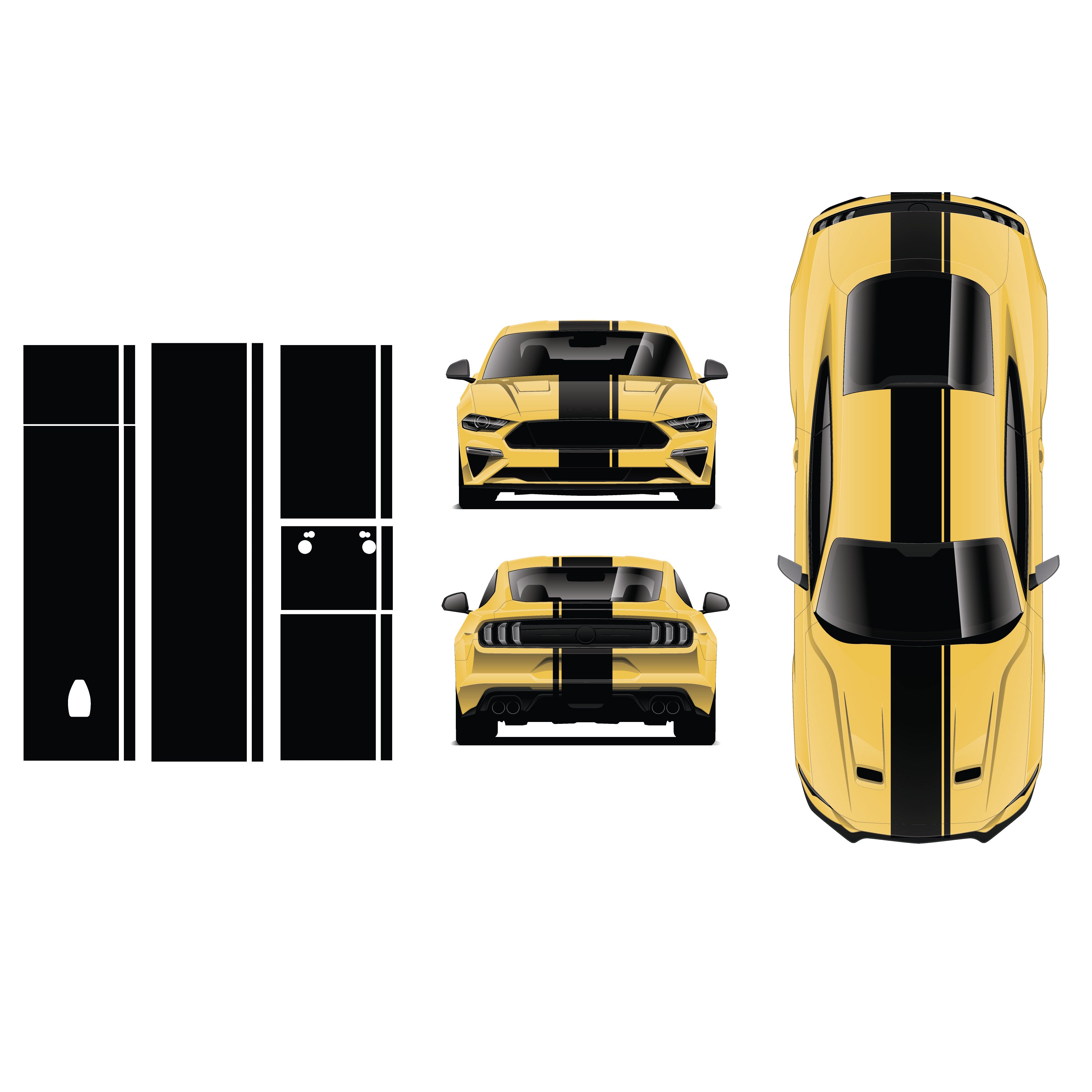 Mustang Stripe Kit – Bumper to Bumper Vinyl Decals