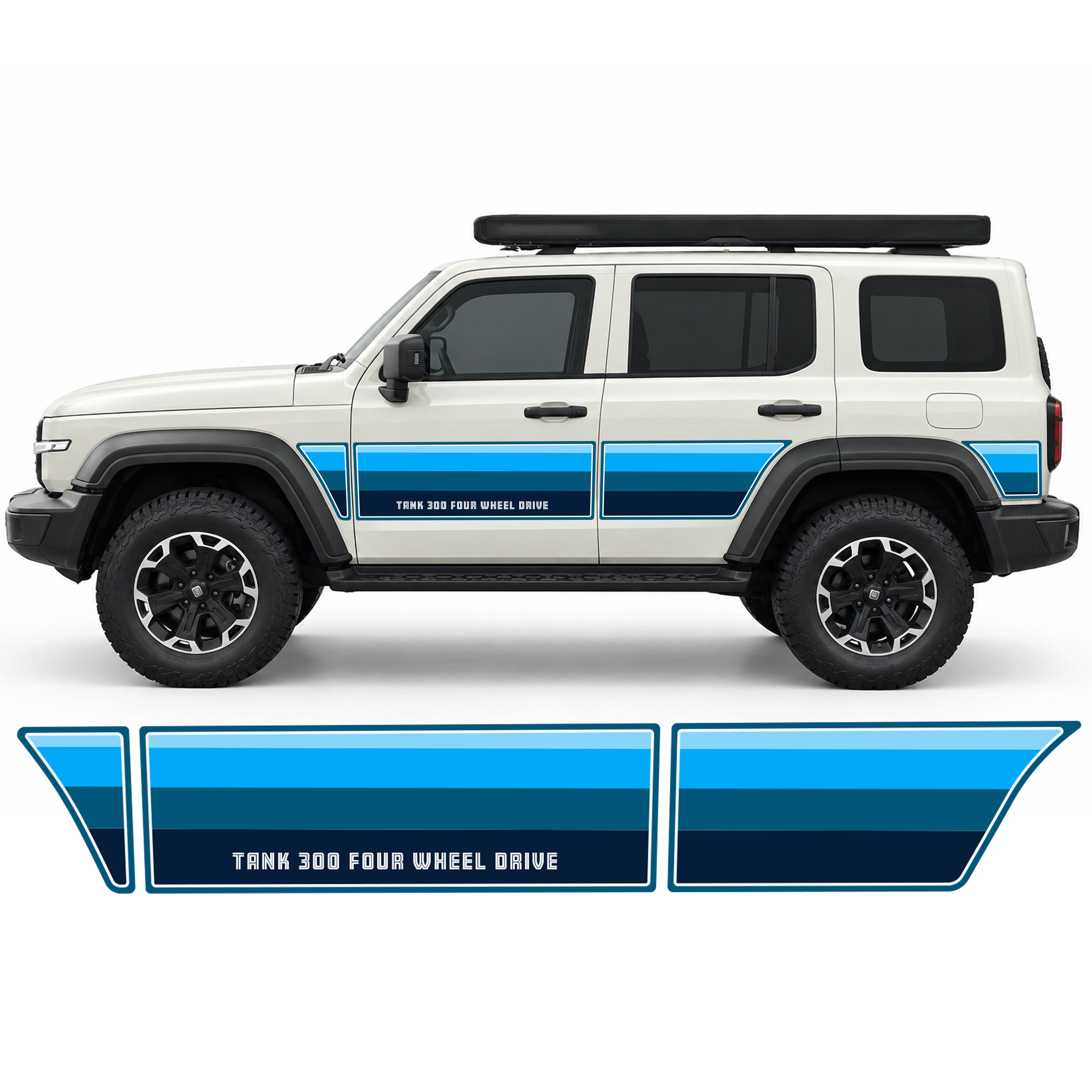 GWM Tank 300 Retro Sunset Panel Stripes | Bodymold Signs