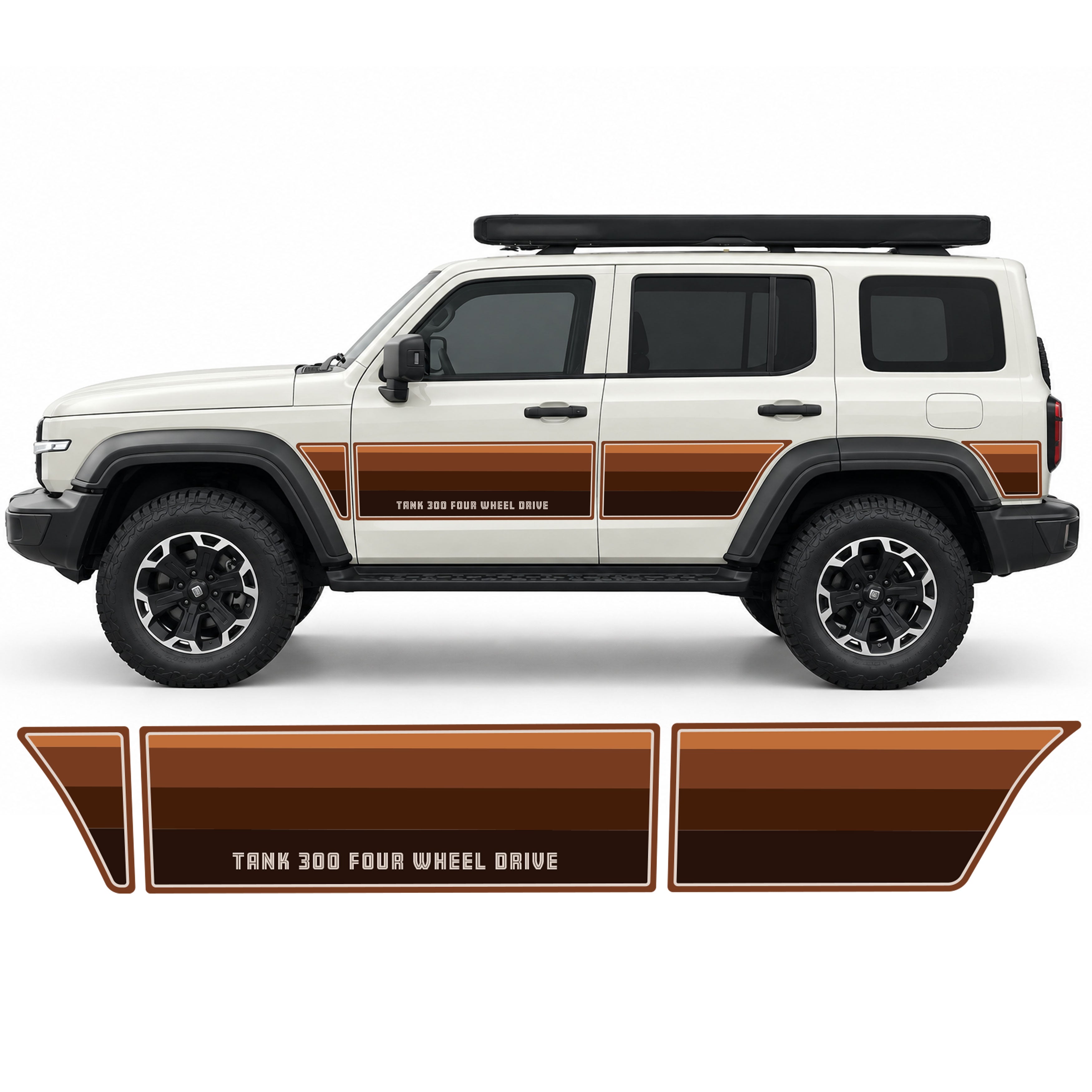 GWM Tank 300 Retro Sunset Panel Stripes | Bodymold Signs