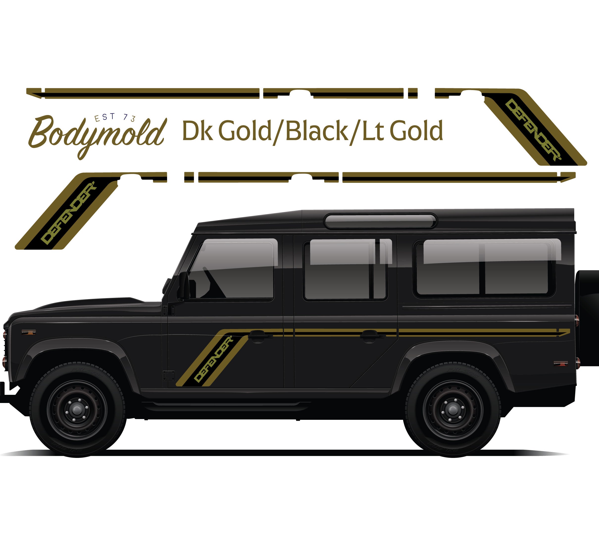 Premium Vinyl Stripe Kit - For Land Rover Defender 110