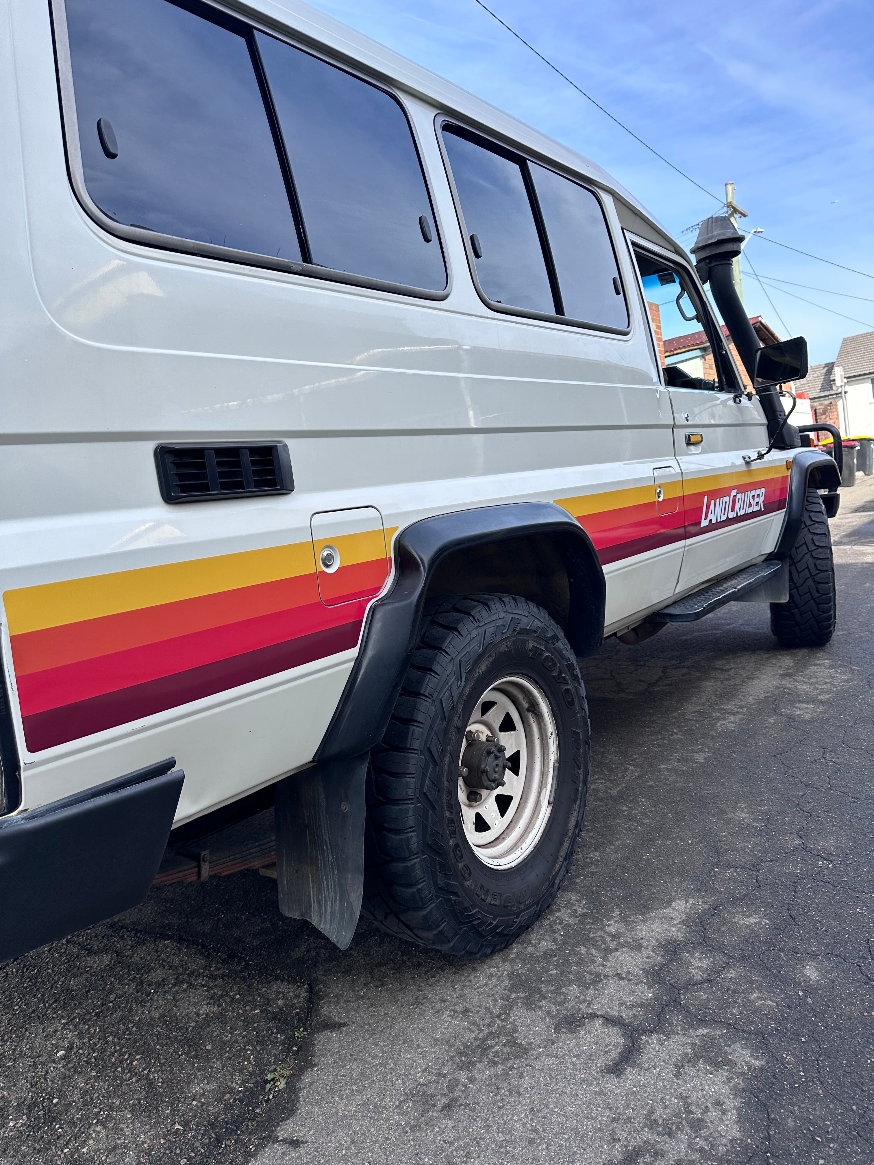 Troopy Sunset Stripe Kit – Retro Californian Decals for Troopcarrier with Wheel Arch Flares