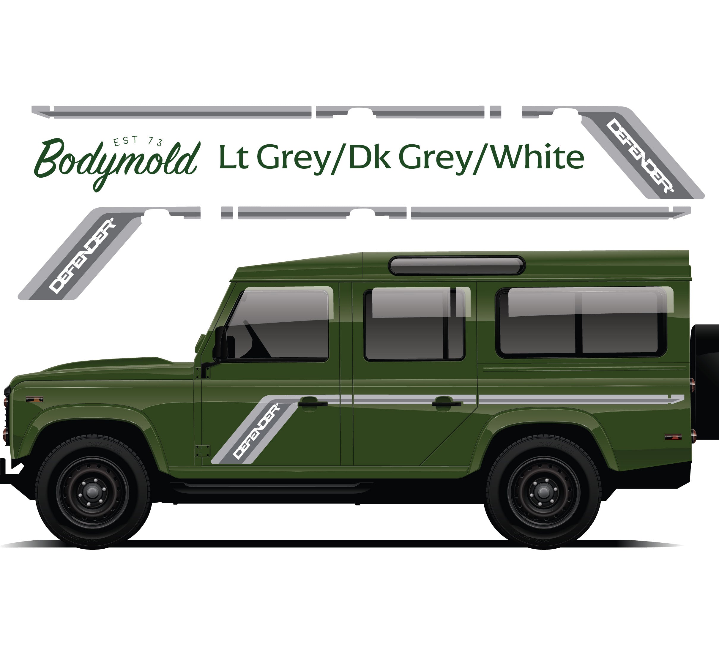 Premium Vinyl Stripe Kit - For Land Rover Defender 110