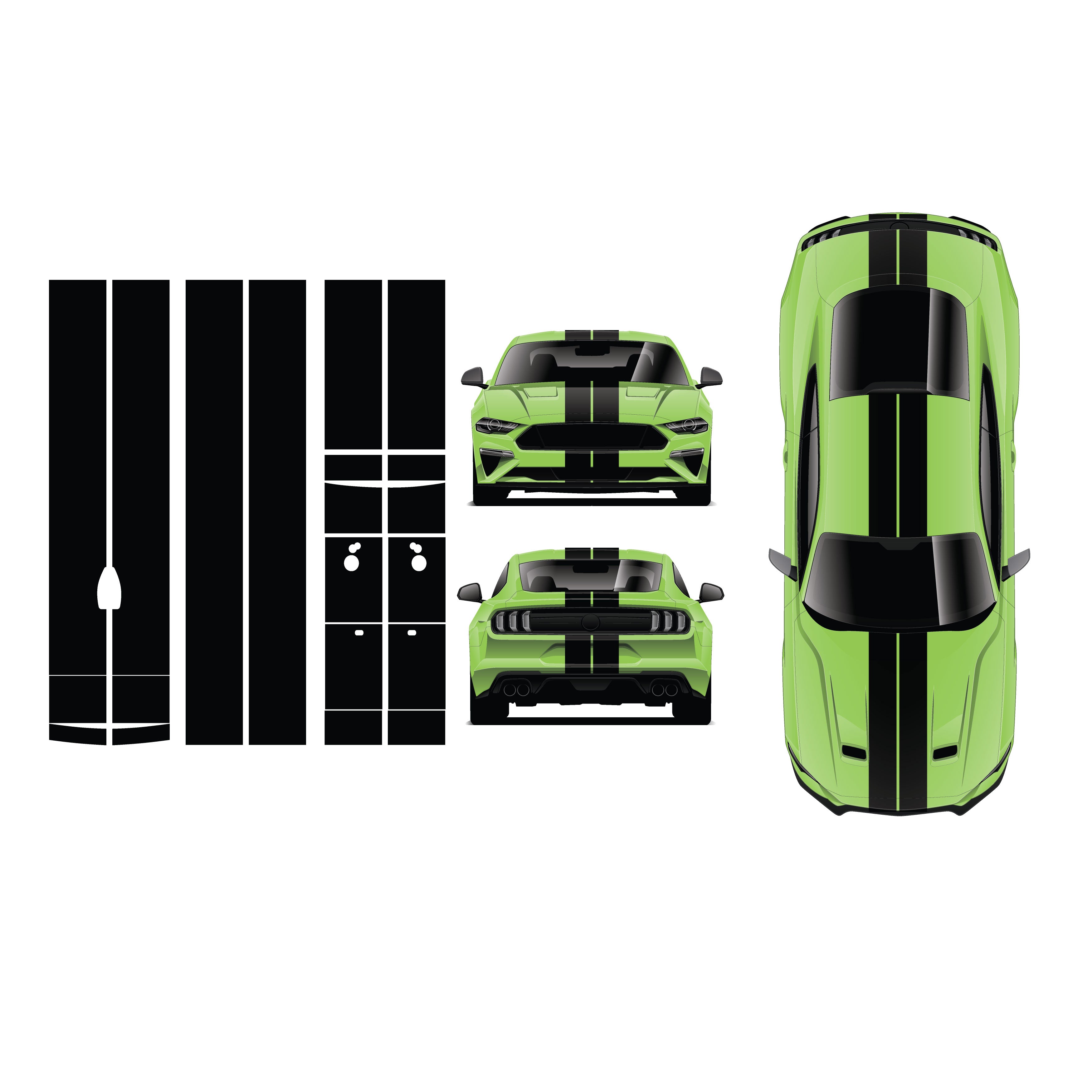 Mustang Stripe Kit – Bumper to Bumper Vinyl Decals