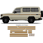 OUTBACK Stripes for Toyota LandCruiser | Retro Vinyl Decal Kit