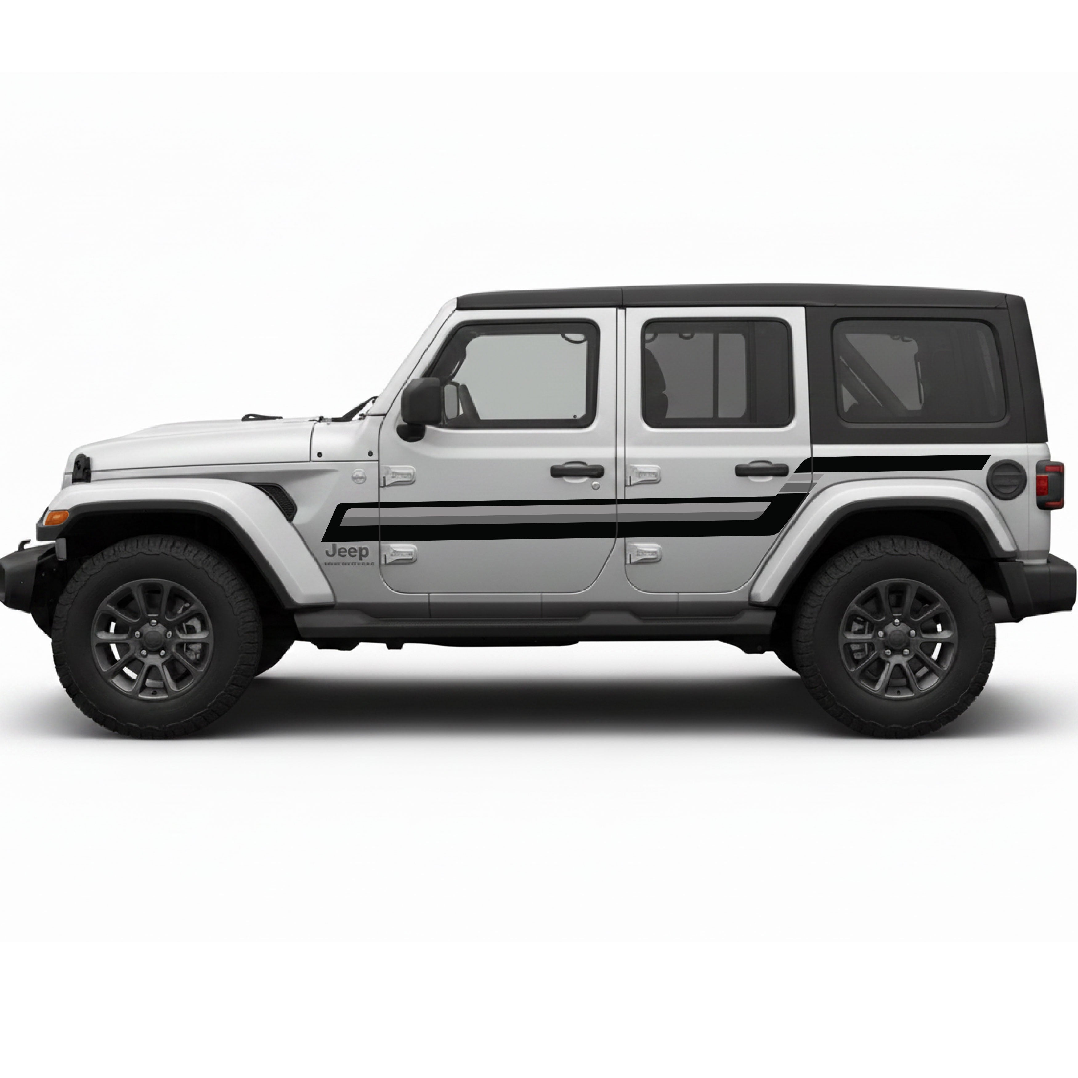 Jeep Wrangler JL 4-Door ECHO PASS Retro Stripe Kit – Brown & Tan | Bodymold Signs