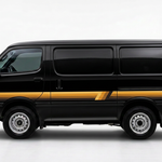 Black HiAce with apricot and orange Palm Beach stripes
