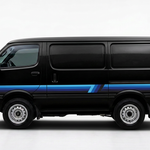Black HiAce with blue Palm Beach stripes
