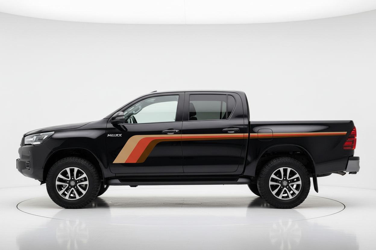 Black Hilux Earth Tone Stripes