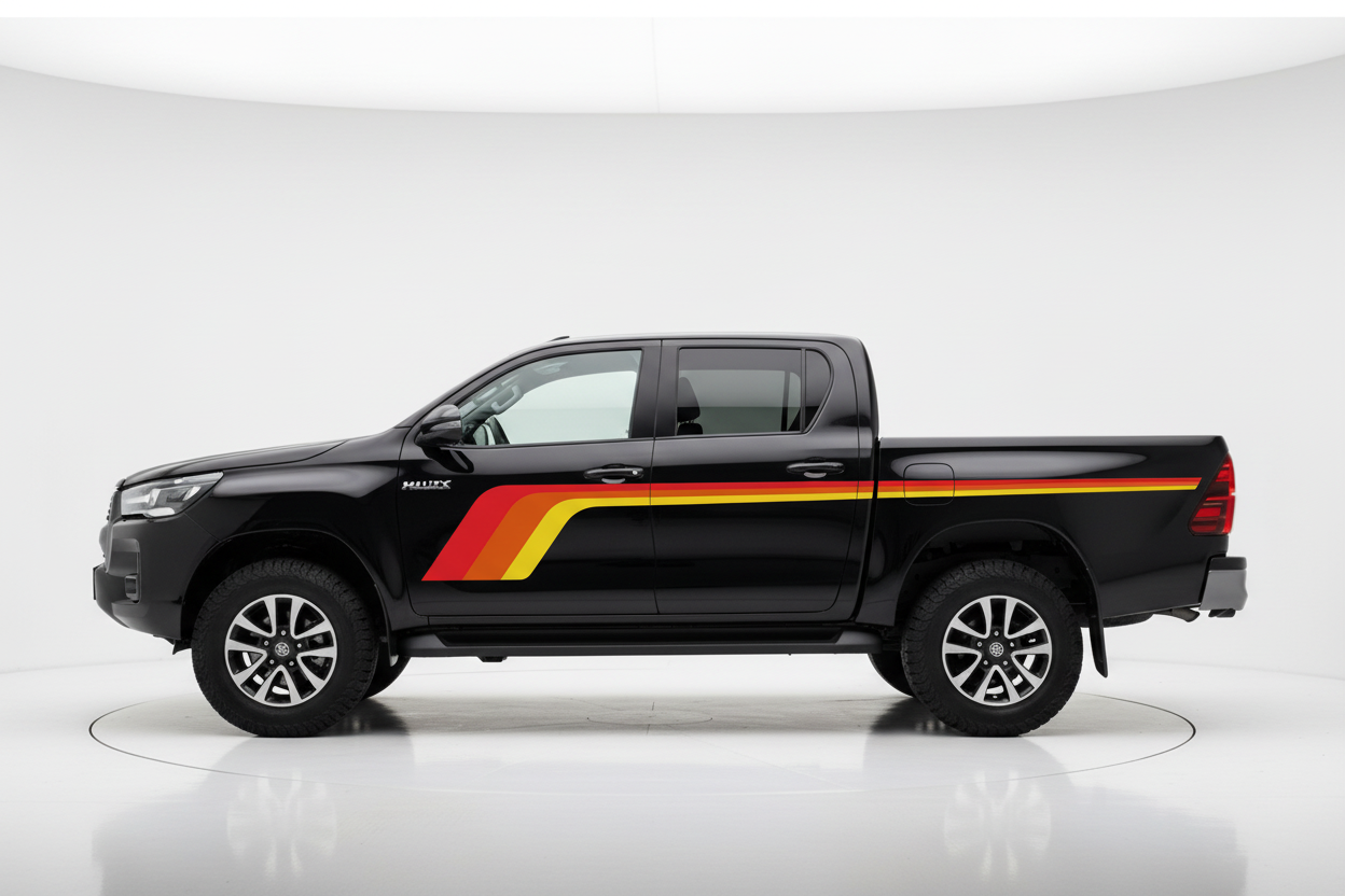 Black Hilux Retro Stripe Kit