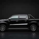 Black Hilux White TRD Stripes