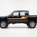 Black Hilux with copper gold and ivory stripes