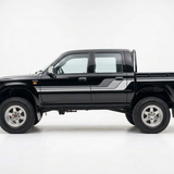 Black Hilux with graphite silver and pearl white stripes