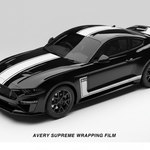 Black R-SPEC Mustang White Stripes