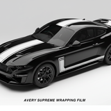 Black R-SPEC Mustang White Stripes
