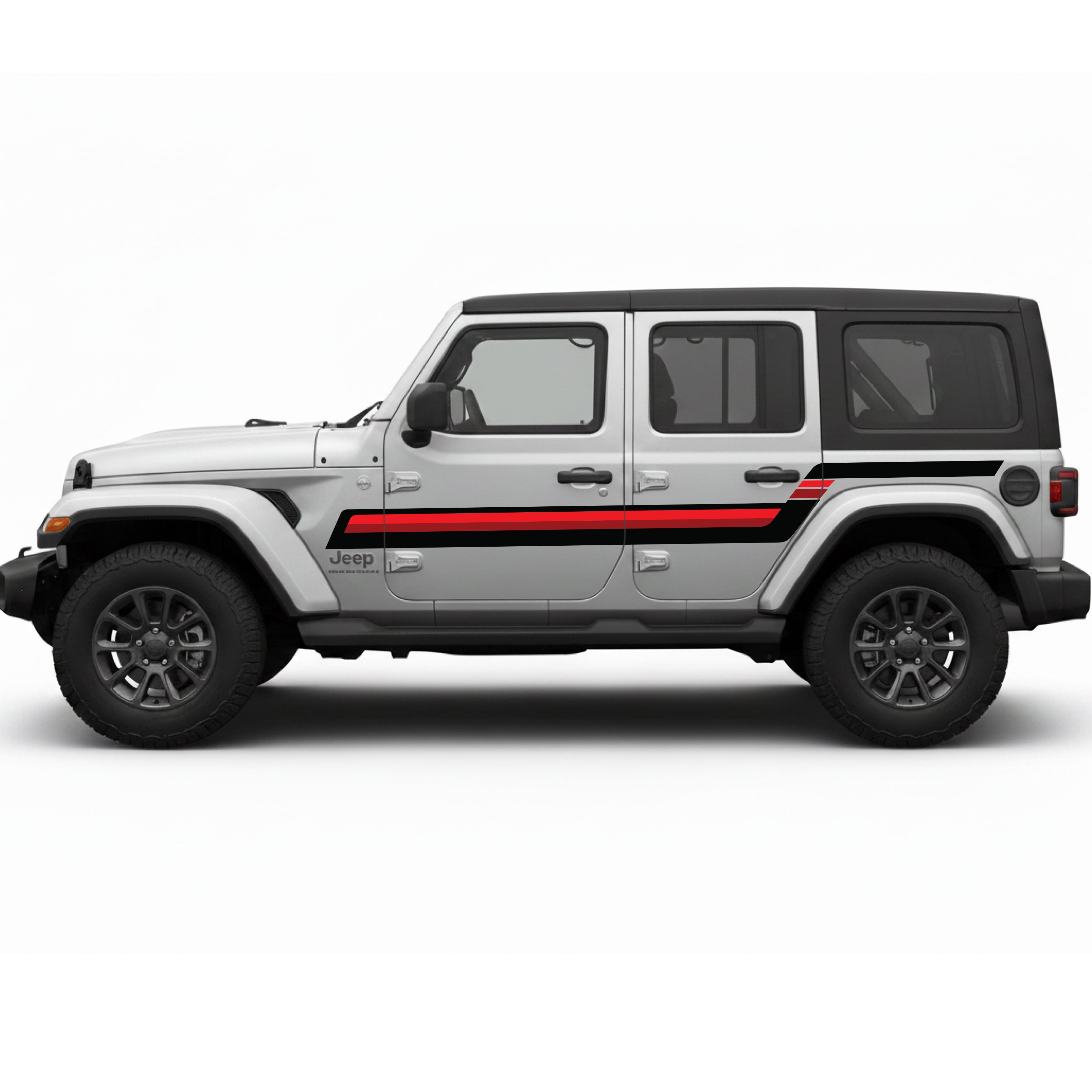 Jeep Wrangler JL 4-Door ECHO PASS Retro Stripe Kit – Brown & Tan | Bodymold Signs