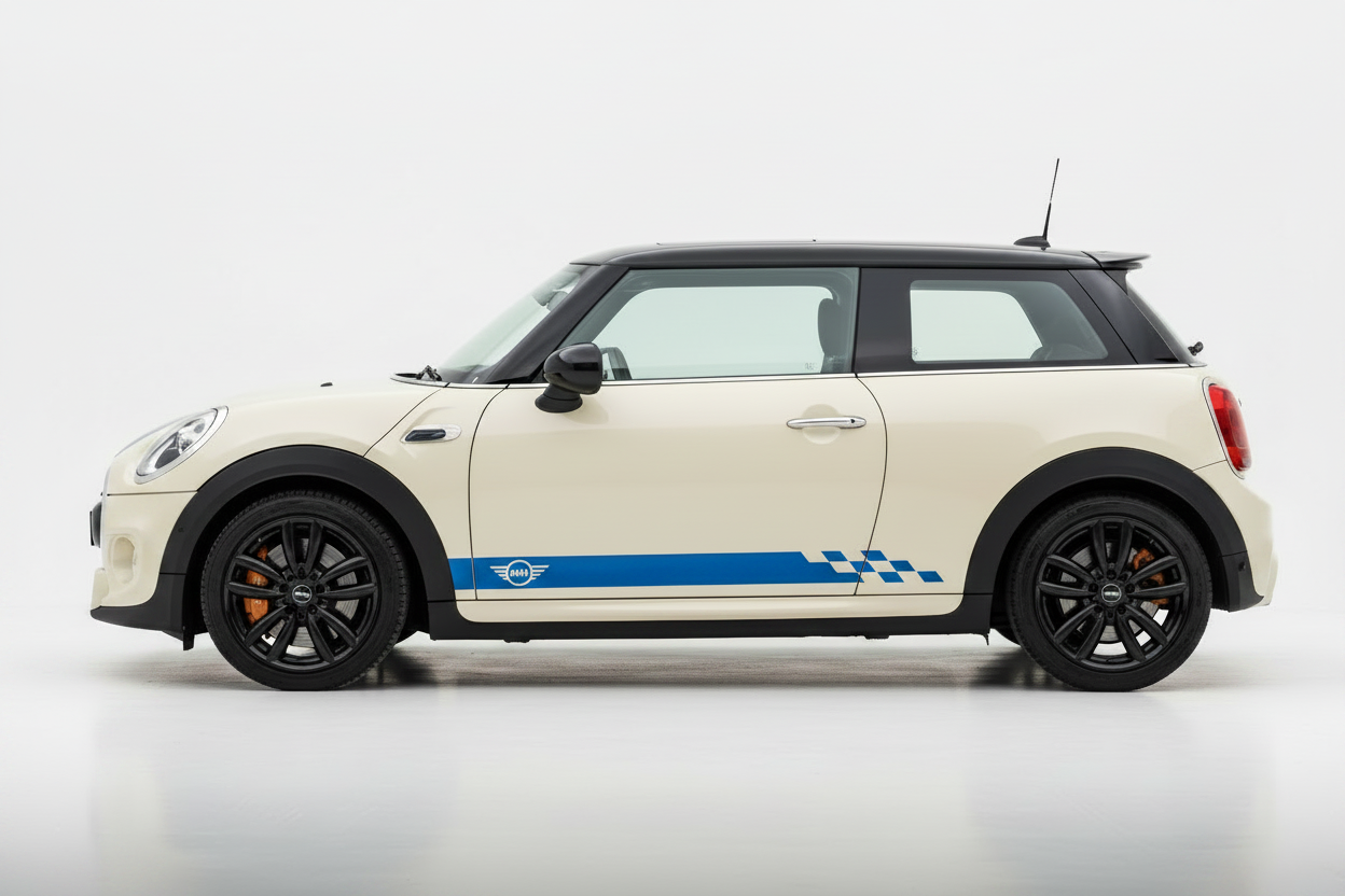 Blue Rocker Stripe on Cream MINI