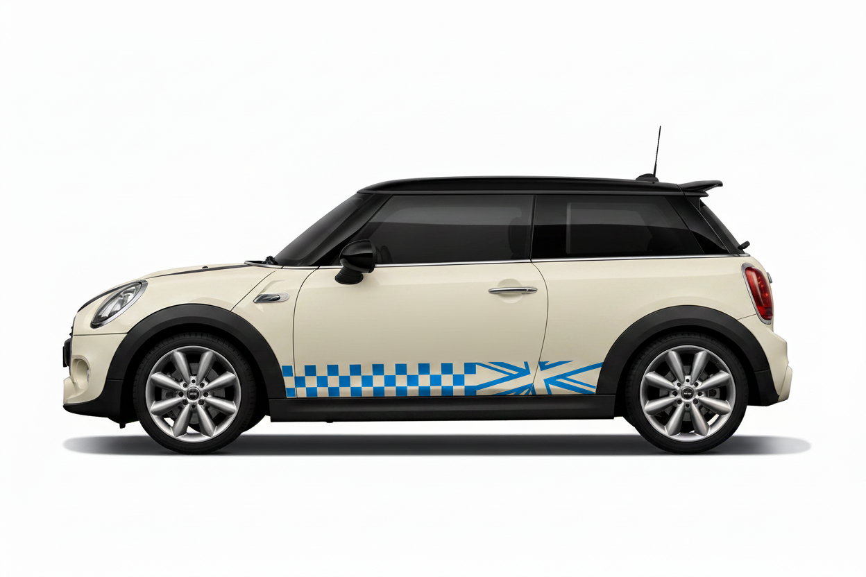 Blue Stripes on Cream MINI