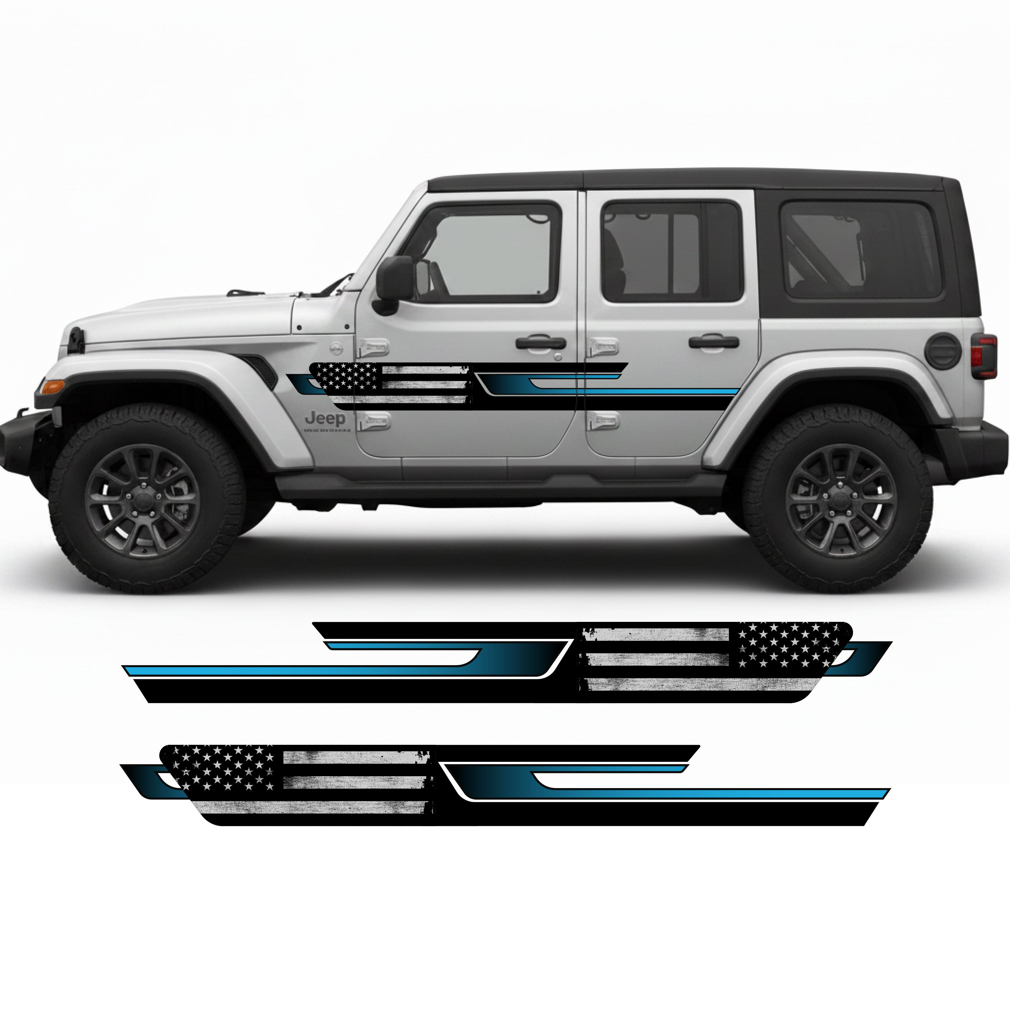 Jeep Wrangler JL 4-Door Patriot Flag Stripe Kit | Bodymold Signs