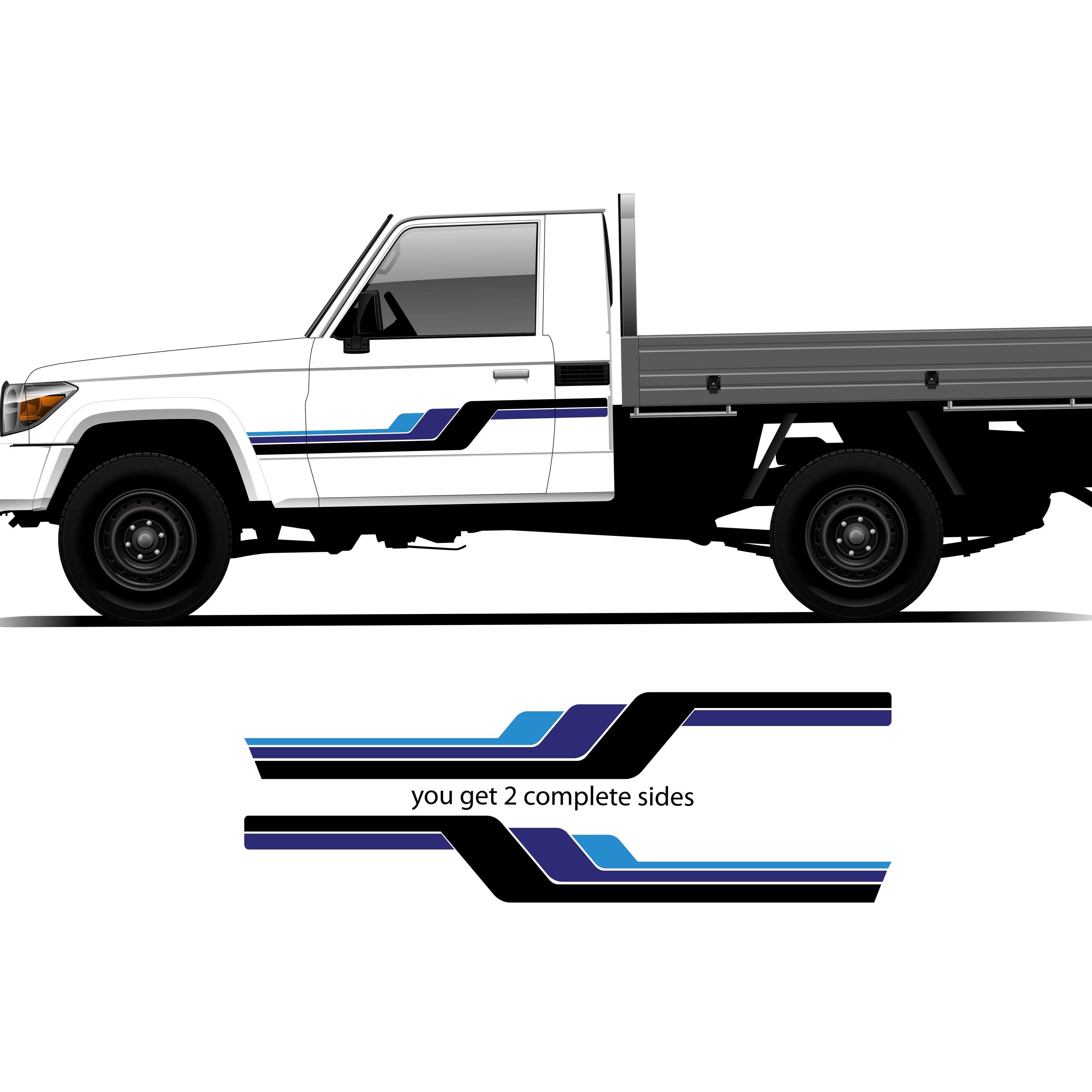 HARTLEY Stripes for Toyota LandCruiser HZJ79 | Retro Vinyl Decals