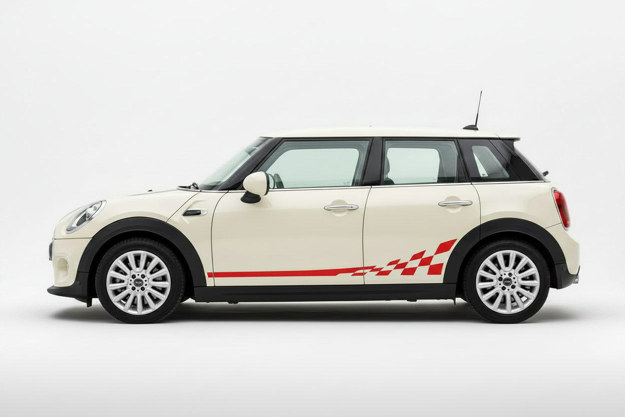Bright Red Stripes on Cream MINI