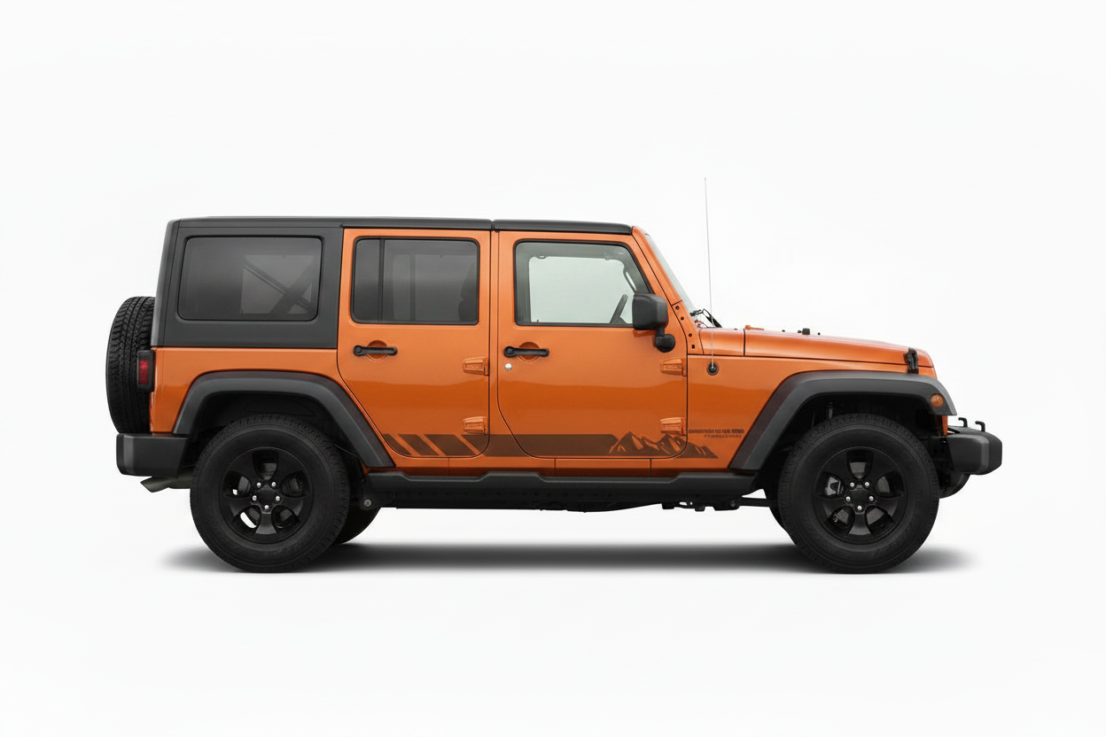 Brown Mountain Stripe on Orange Jeep Wrangler