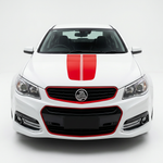 Clean white Holden with red bonnet stripes on a white listing background