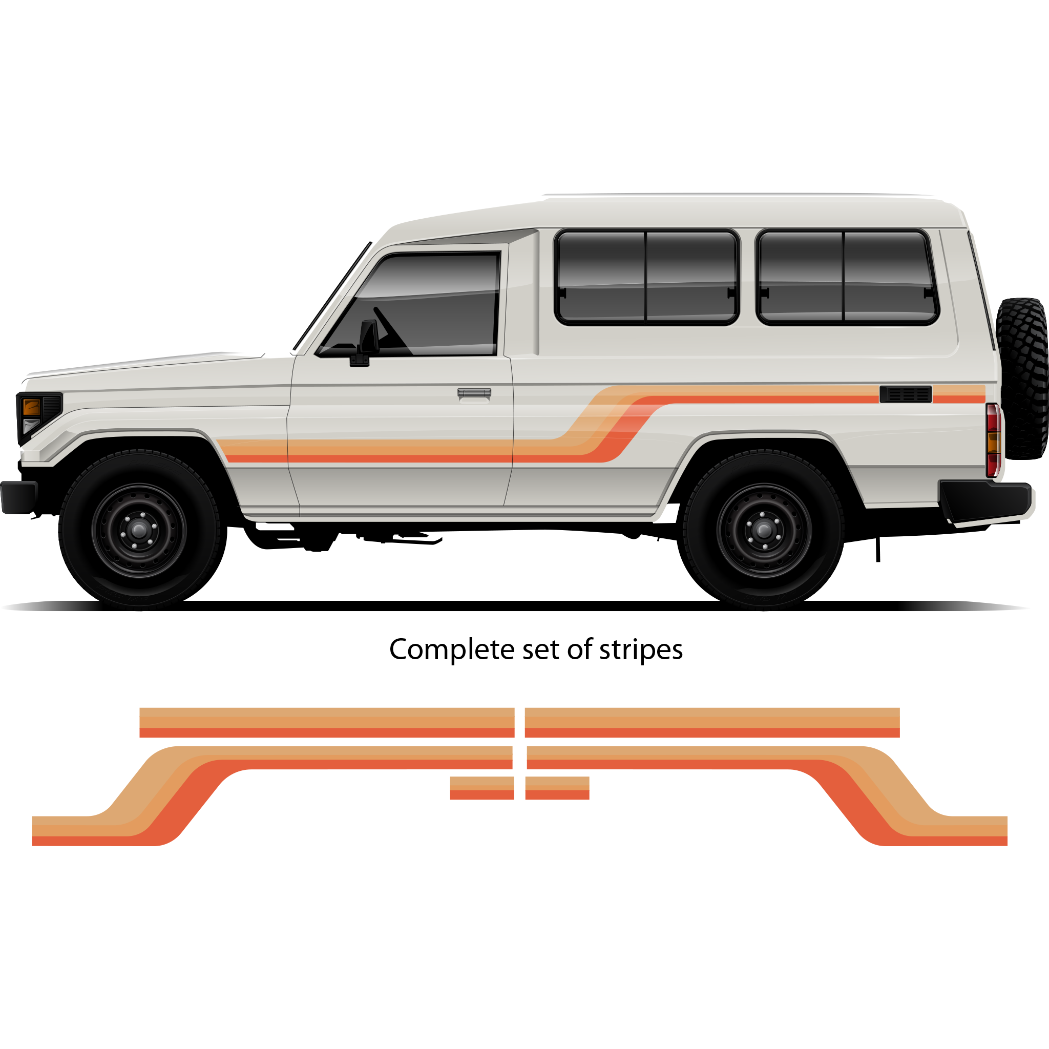 ALKI Stripe Kit – Custom Vinyl Decals for LandCruiser 70 Series
