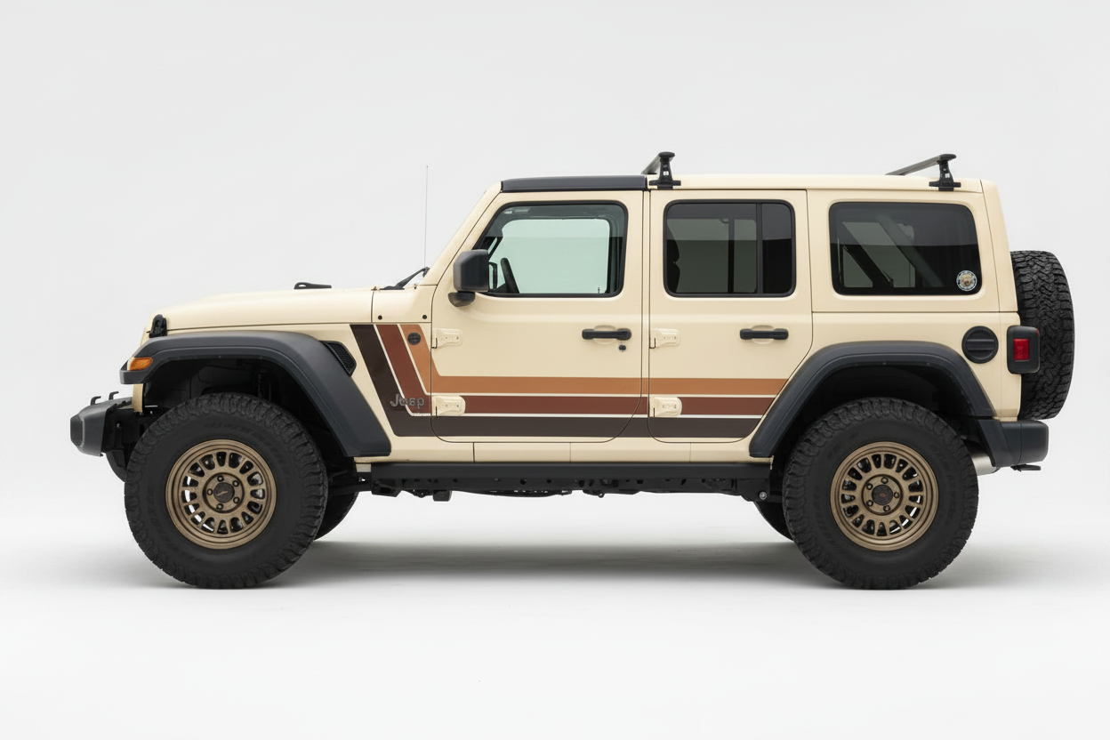 Cream Jeep Wrangler