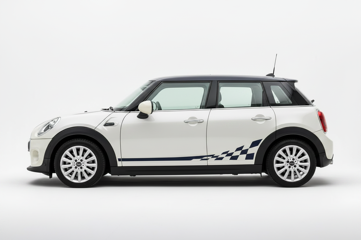 Dark Blue Stripes on Silver MINI