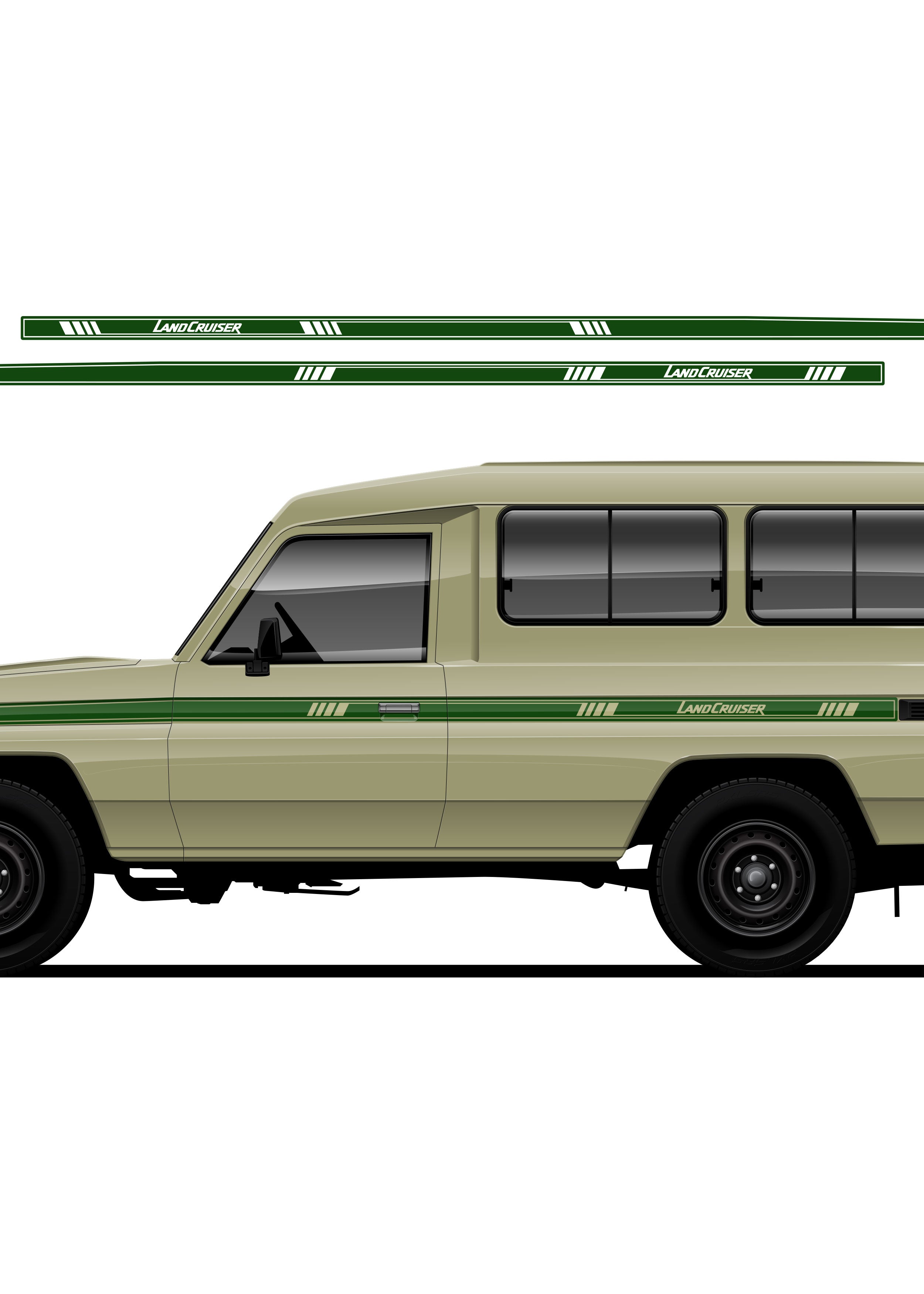 Outback Stripes for Toyota LandCruiser | Retro Vinyl Decal Kit