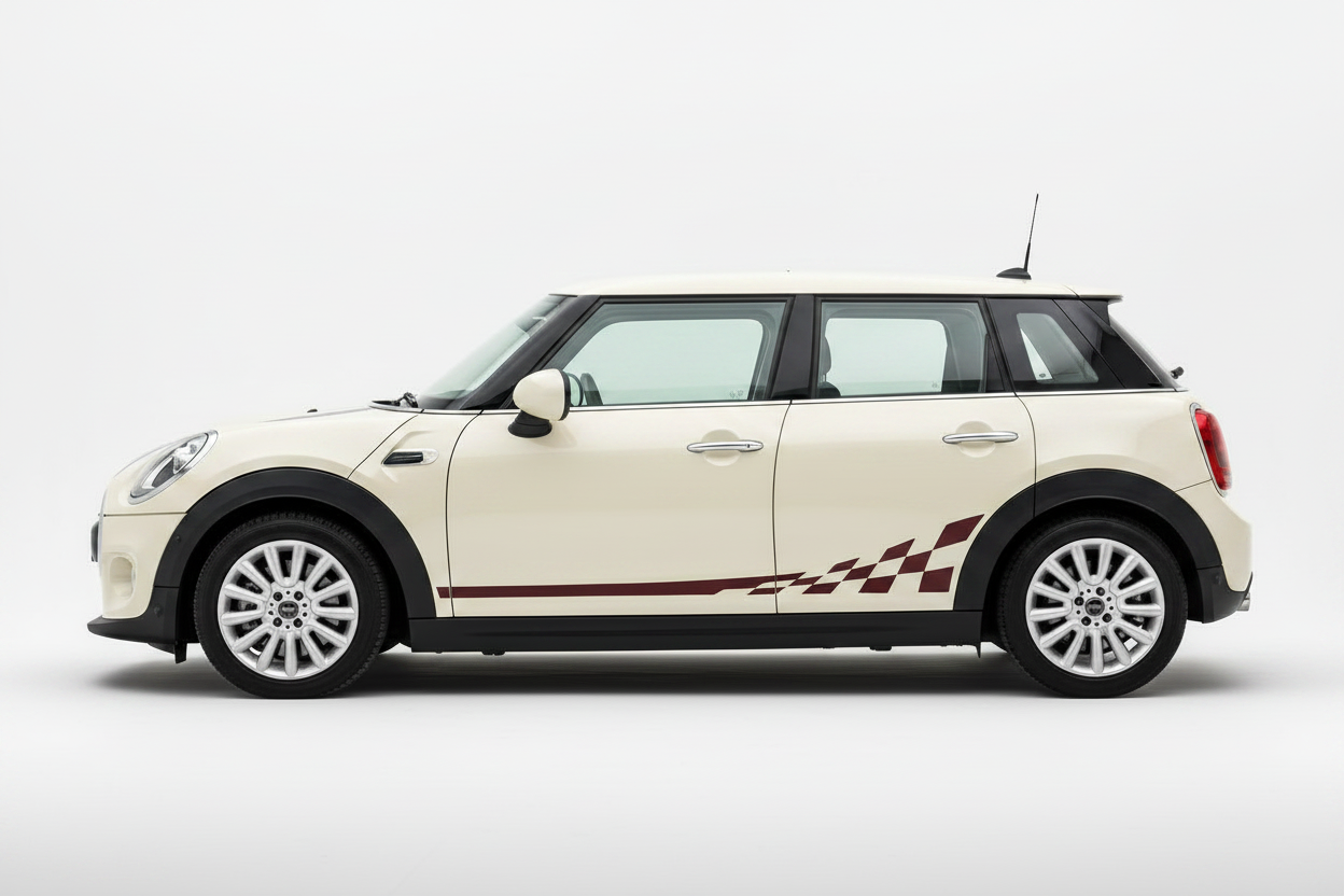 Dark Red Stripes on Cream MINI