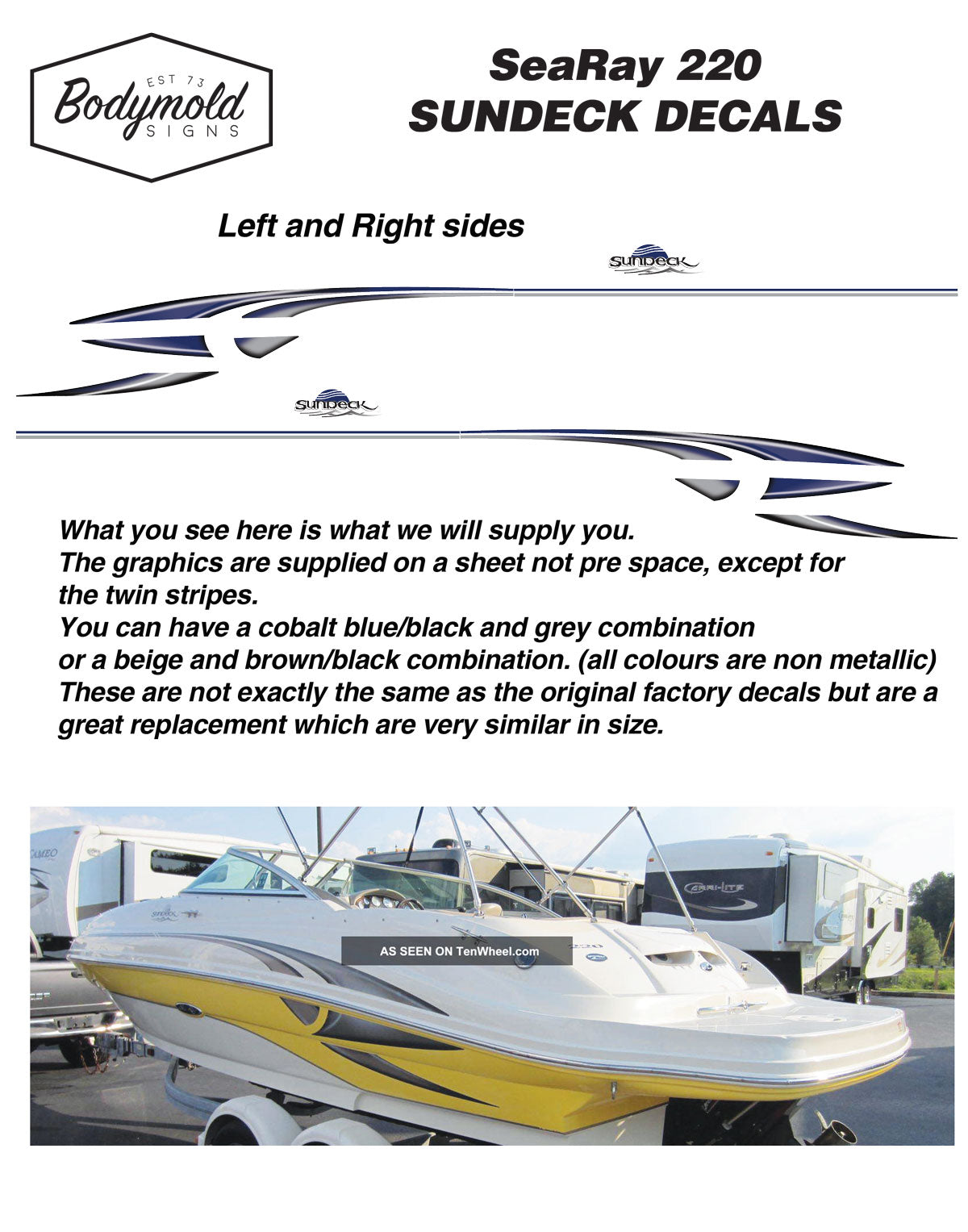 Sea Ray 220 Sundeck | OEM-Style Boat Graphics