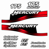 Mercury 175hp red decal kit