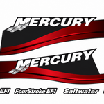 Mercury 115hp red decal kit with red and white numbers
